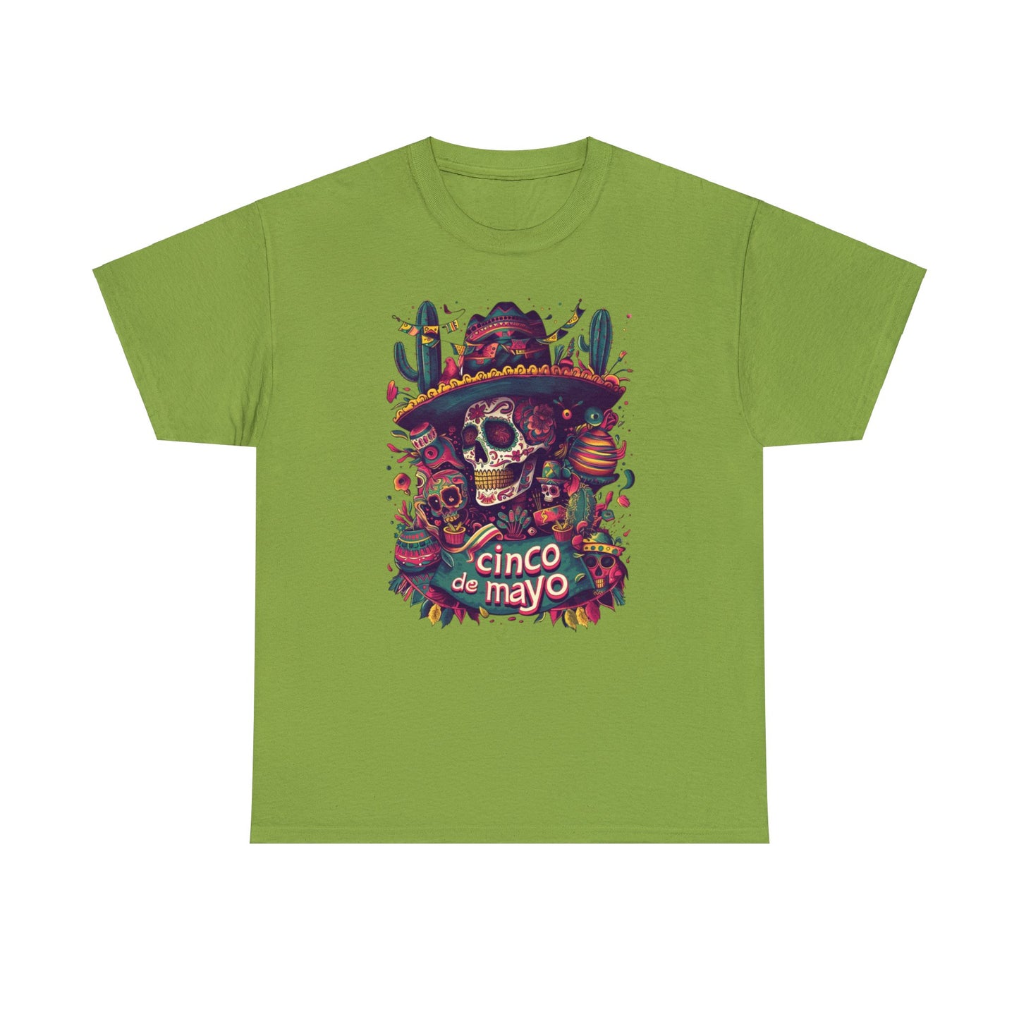 Unique Day of the Dead Apparel for Your Cinco de Mayo Festivities, Colorful Cinco de Mayo Shirt Featuring Day of the Dead Design