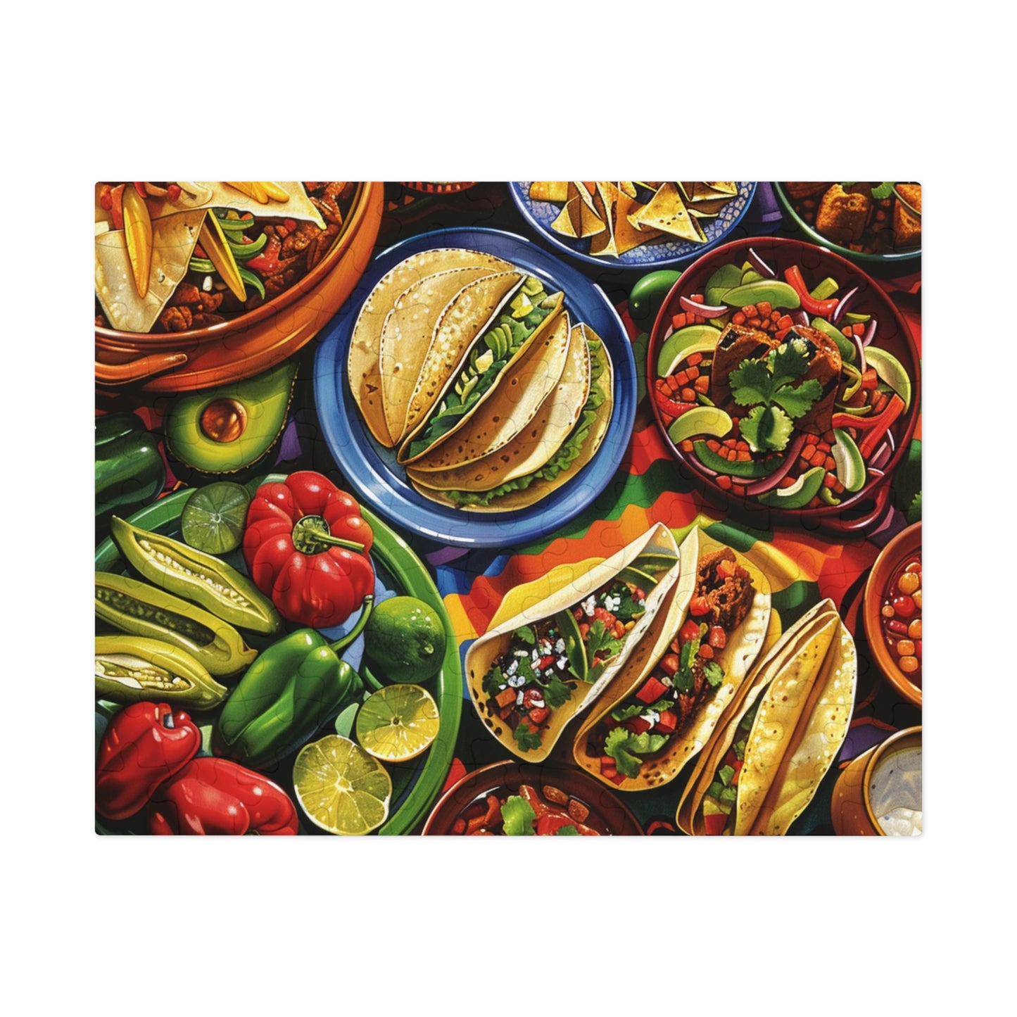 Celebrate with a Fun Mexican Food Spread Puzzle - Great for Fiesta Parties! (30, 110, 252, 500,1000-Piece)Delicious Mexican Food Spread