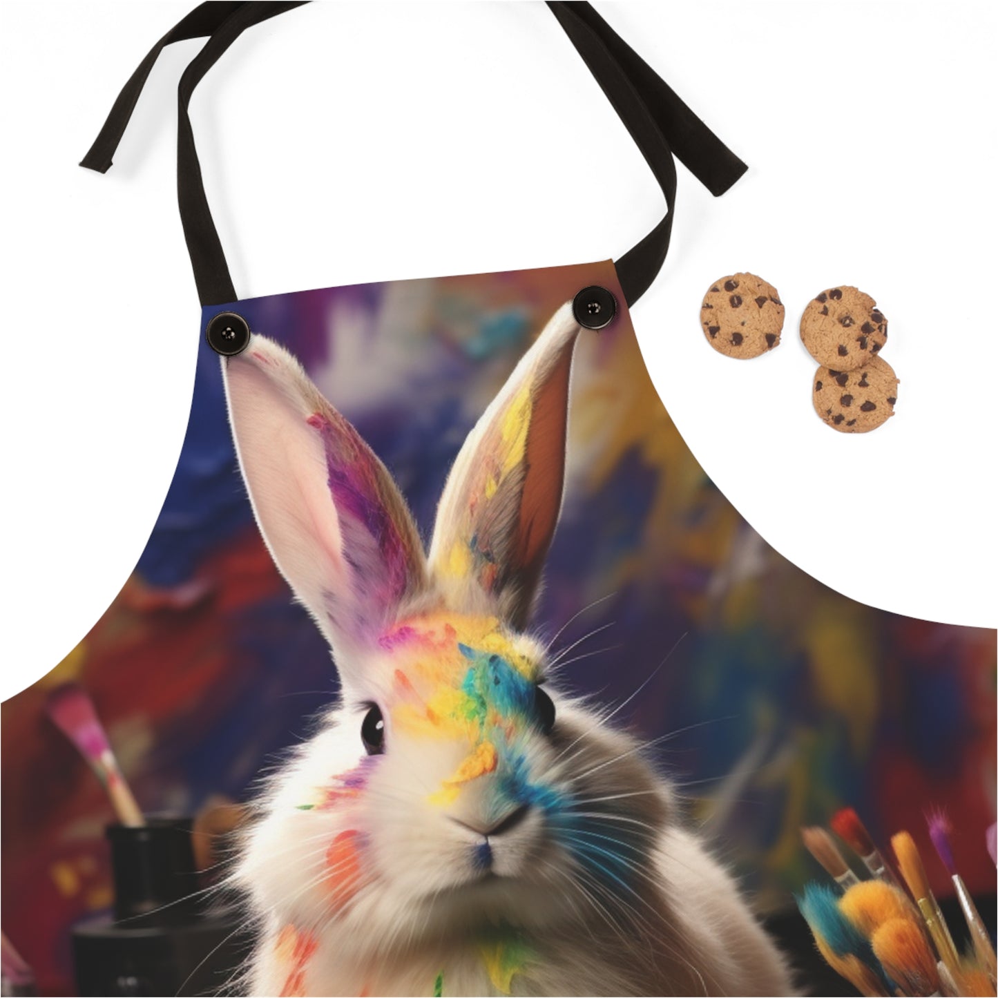 Art Bunny Apron, Easter Bunny Art Apron, Cute Apron, Easter Apron, Easter Gift, Gift for Her, Easter Bunny Apron, Cooking Apron, Chef Apron