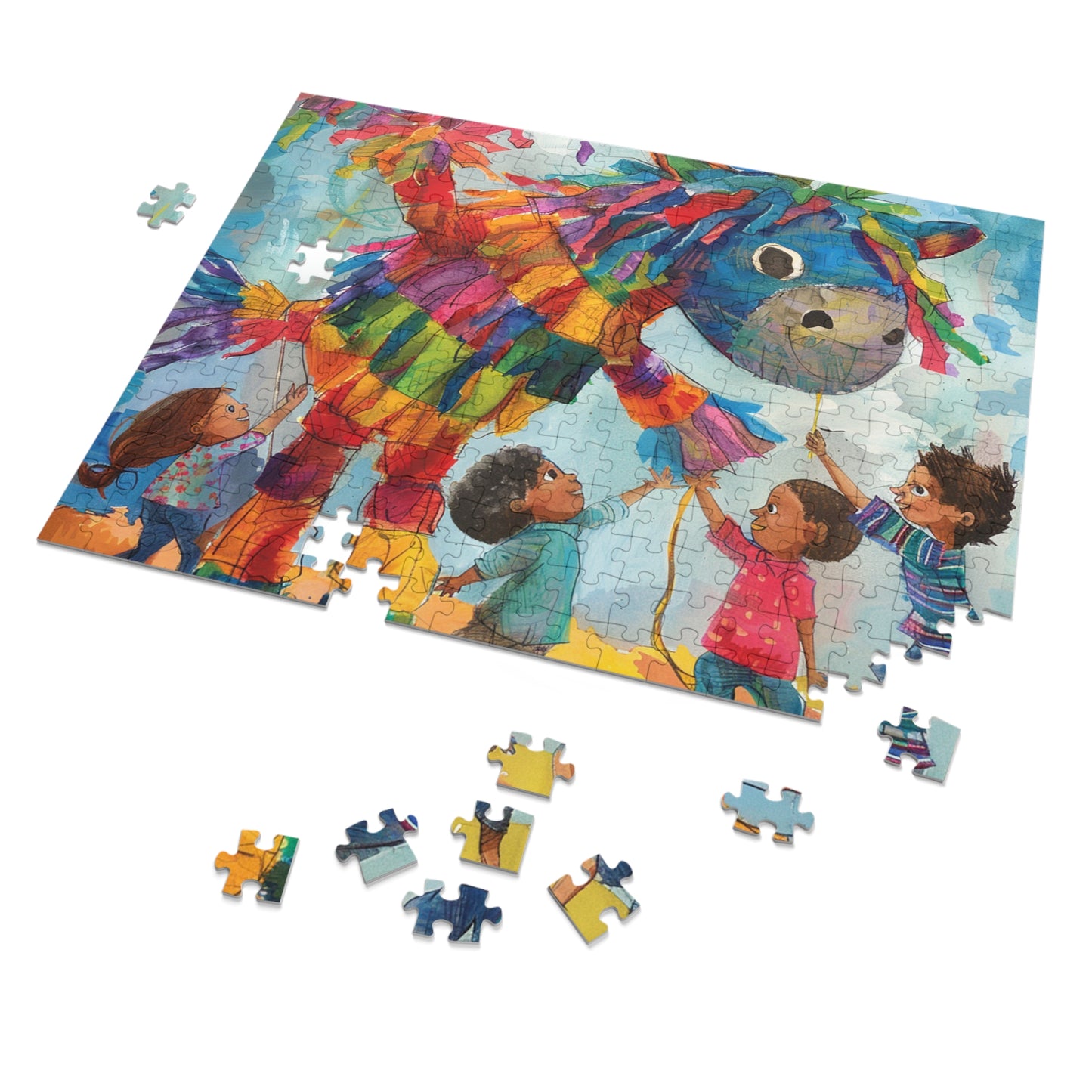 Interactive Children's Pinata Puzzle, Playful Party Game (30, 110, 252, 500,1000-Piece),Colorful Kids Playing with Pinata Puzzle, Fun Party