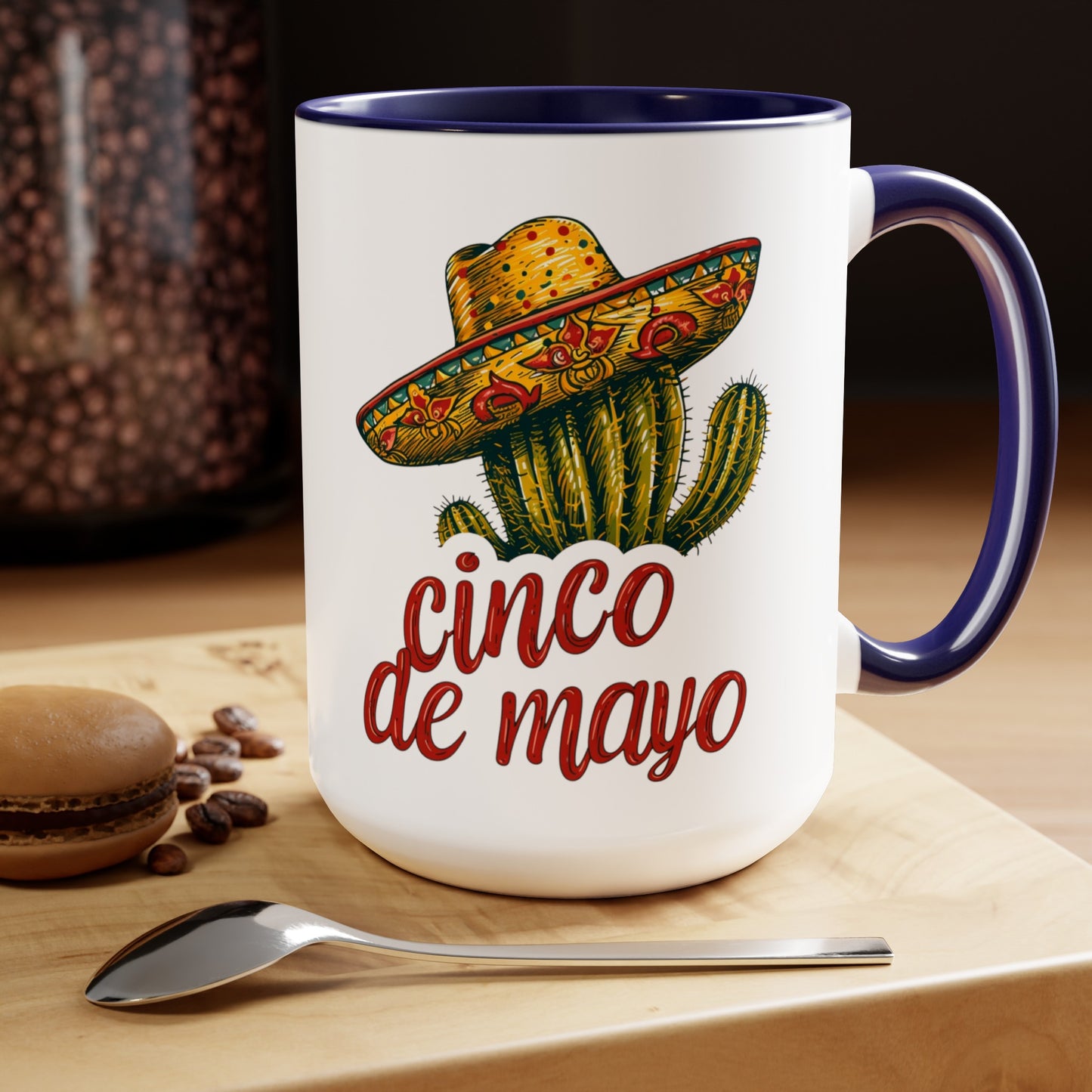 Muy Bueno Cactus Mug - Sombrero Rustic Pottery - 15 oz Drinkware, Festive Cactus Sombrero Mug - Cinco de Mayo 15 oz Cup