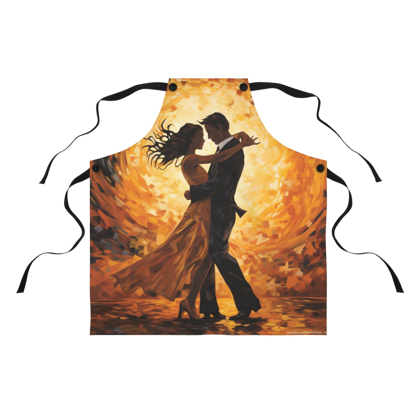 Romantic Two Lovers Dancing in Fiery Background Apron - Perfect Gift for Couples Apron (AOP)