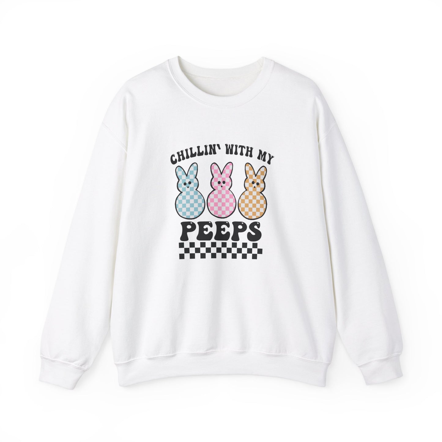 Chillin With My Peeps Sweatshirt, Cute Easter Peeps Shirt, Trendy Easter Day Outfit, Peeps Easter Holiday Shirt, Easter Family Sweatshirt