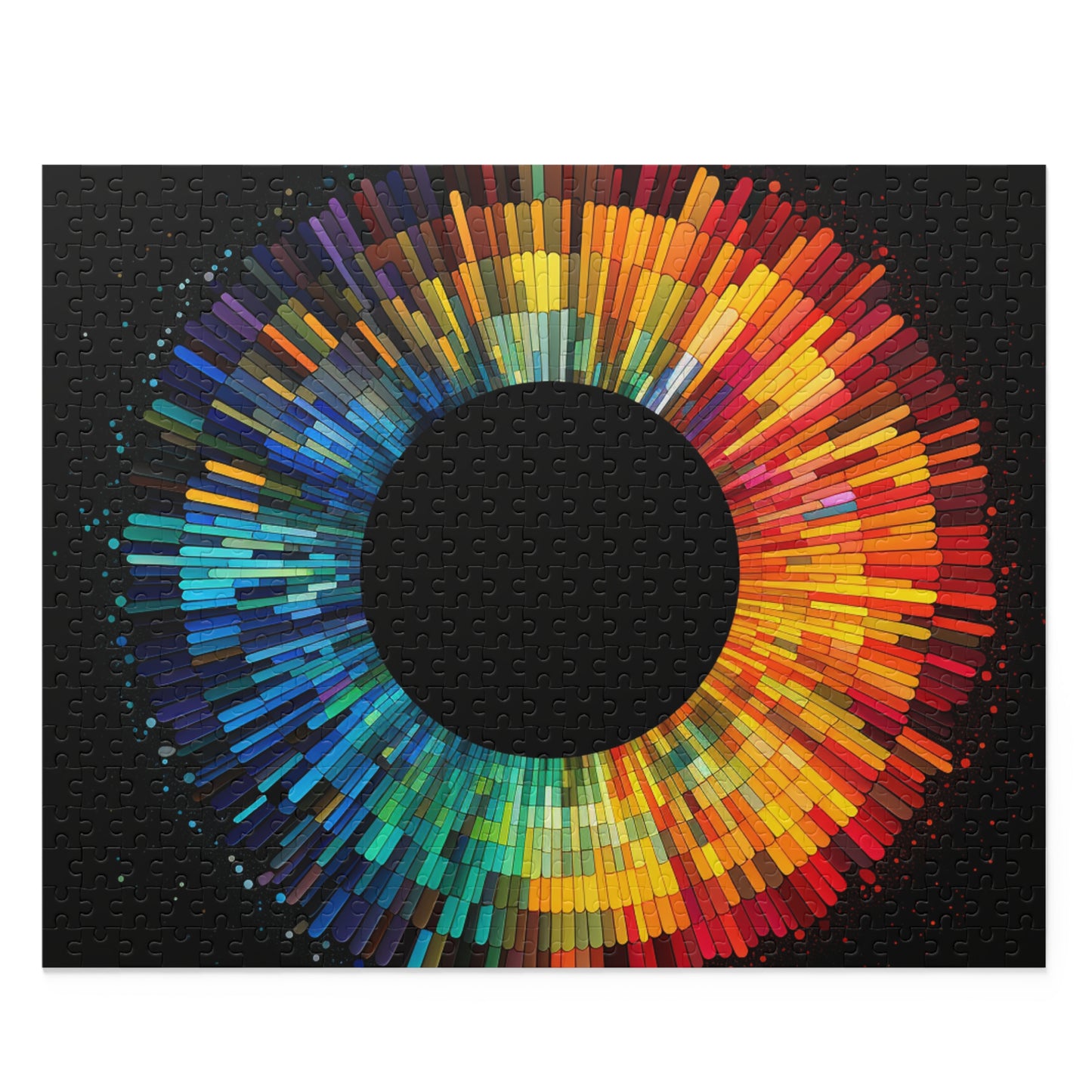 Colorful Circular Puzzle with Artistic Color Palette, Mindful Entertainment, Unique Circular Jigsaw Puzzle with Color Palette Design, Family