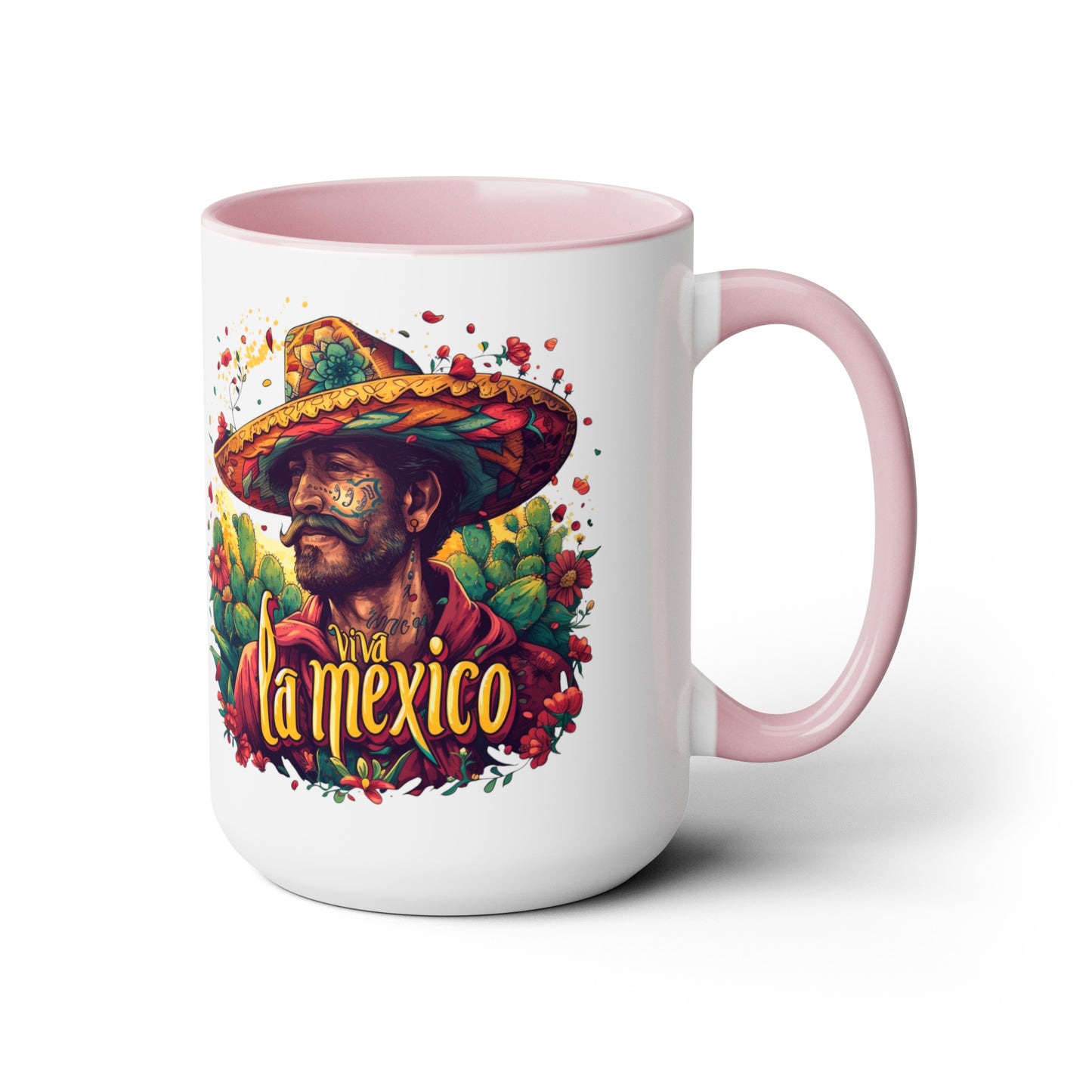 Mexican Fiesta Viva la Mexico 15 oz Mug - Colorful Pottery Coffee Mug, Viva la Mexico 15 oz Mug - Colorful Mexican-Inspired Coffee Cup