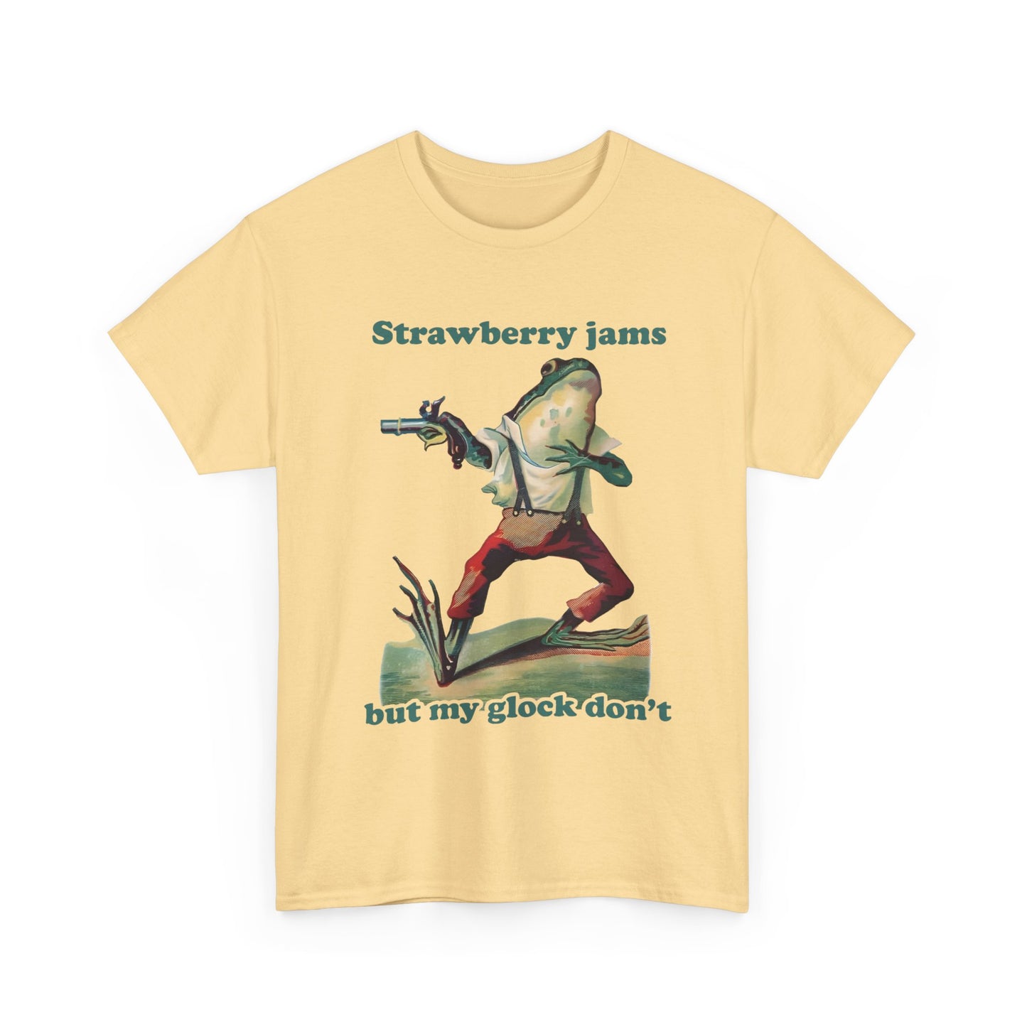 Strawberry Jams But My Glock Don't Funny Tshirt - Hilarious Tee for Gag Gift