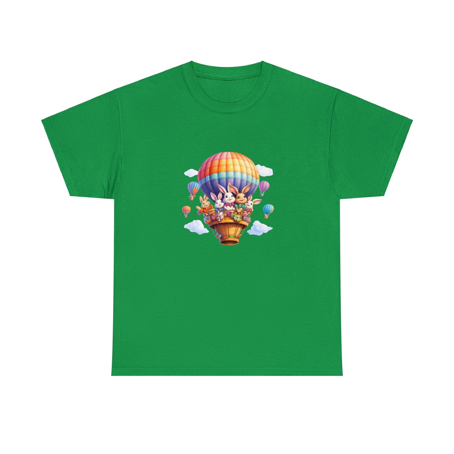 Stay Stylish this Easter with a Unique Bunny Hot Air Balloon Shirt - Limited Edition Design!  Unisex Heavy Cotton Tee