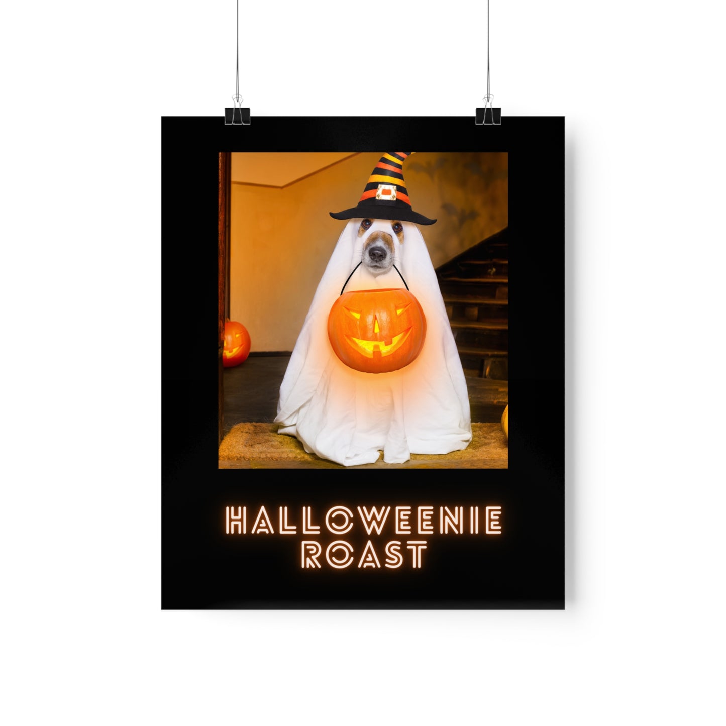 Holloweenie Roast - Halloween Poster - Halloween Wall Decor - Halloween Wall Art - Halloween Dog