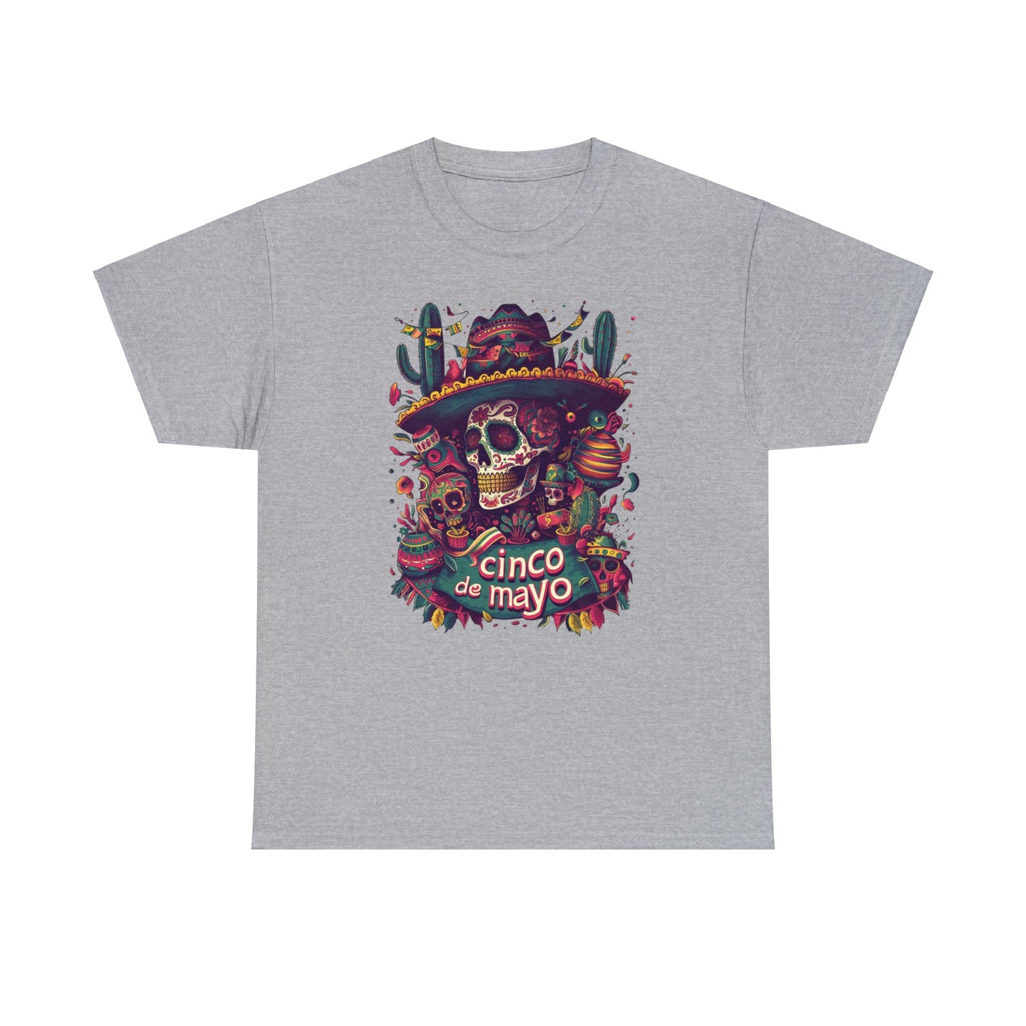 Unique Day of the Dead Apparel for Your Cinco de Mayo Festivities, Colorful Cinco de Mayo Shirt Featuring Day of the Dead Design