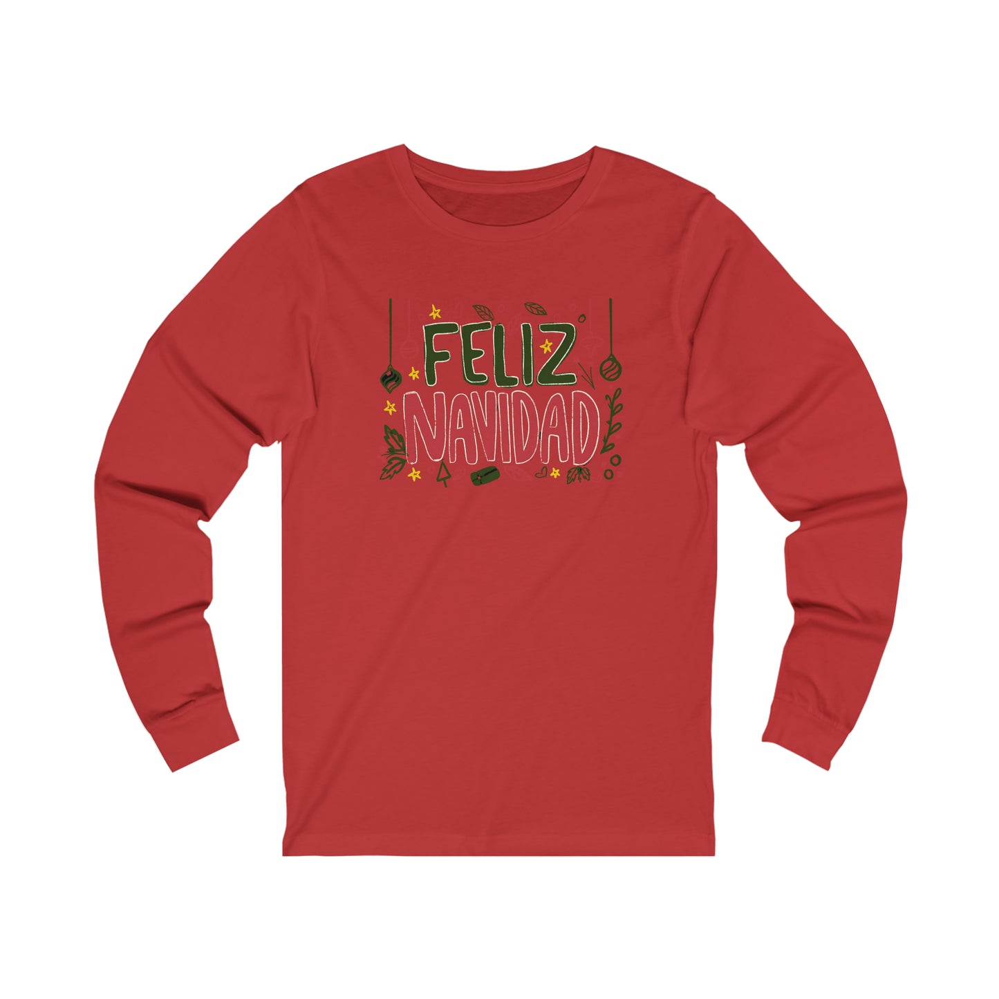 Feliz Navidad Long Sleeve Shirt, Merry Christmas Long Sleeve Shirt, Navideño Tees, Spanish Xmas Shirt, Feliz Navidad tee, Xmas Gift Idea