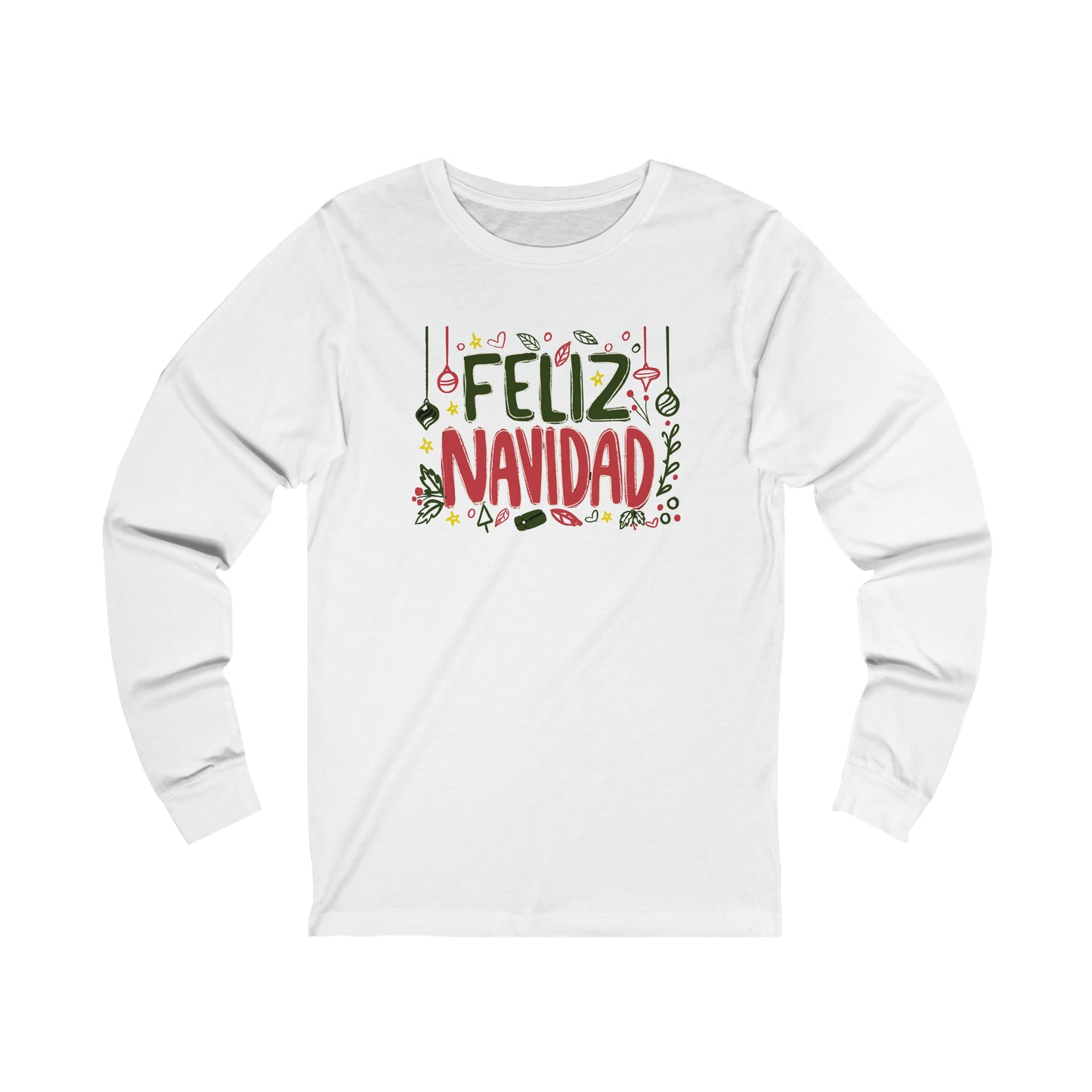 Feliz Navidad Long Sleeve Shirt, Merry Christmas Long Sleeve Shirt, Navideño Tees, Spanish Xmas Shirt, Feliz Navidad tee, Xmas Gift Idea