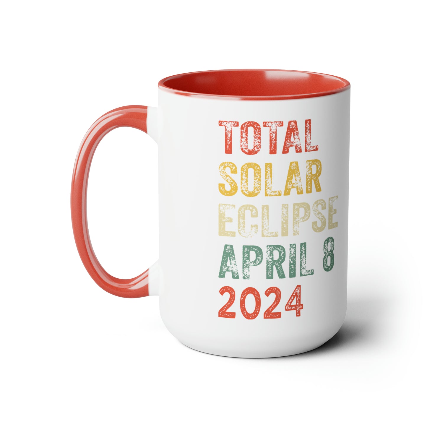 Collectible 15 oz Mug for Solar Eclipse Enthusiasts, Vintage Style - Total Solar Eclipse April 8 2024, Total Solar Eclipse April 8 2024 Mug