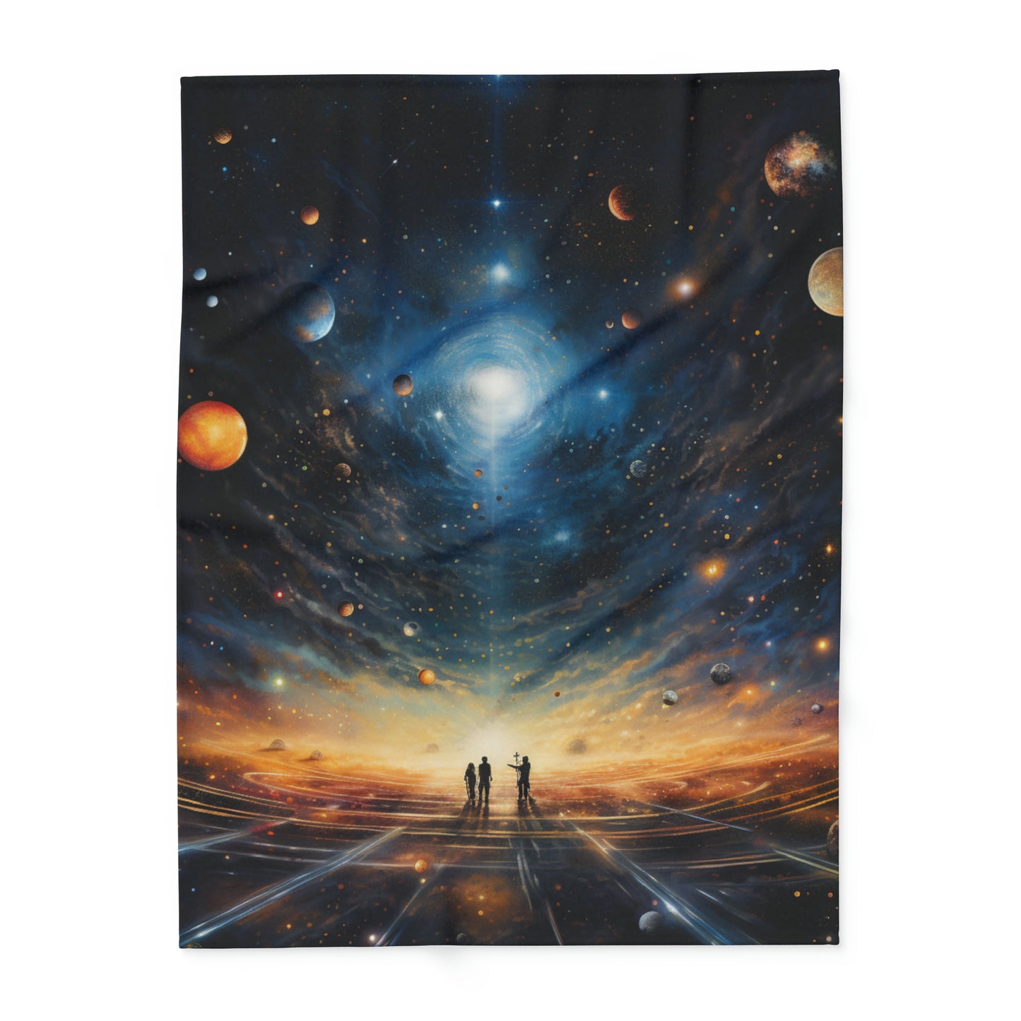 Get Cozy with Our Lunar Loom Fleece Blanket - A Celestial Tapestry Woven by the Moon during a Solar Eclipse