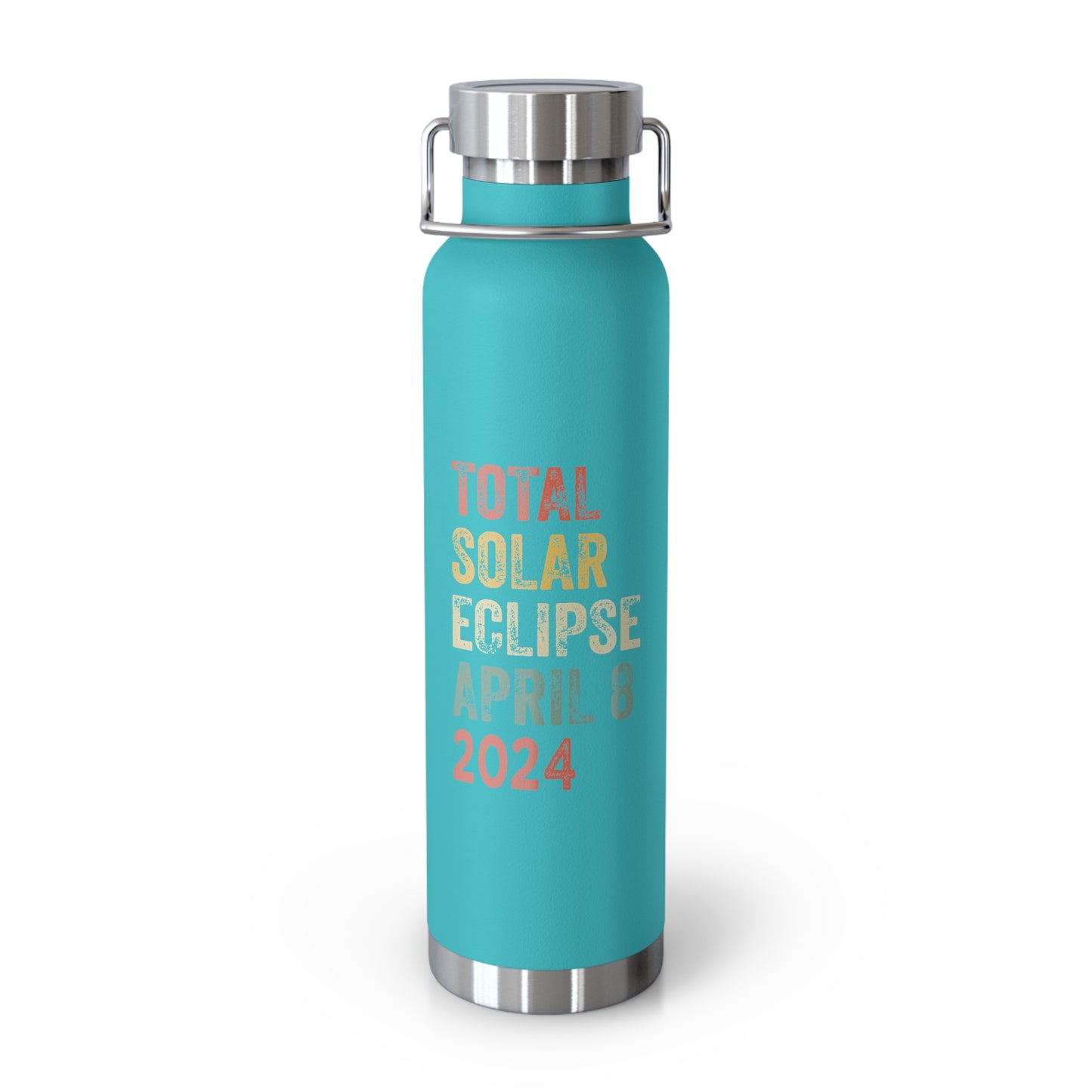 Vintage Copper Insulated Bottle, 22oz, Total Solar Eclipse April 8 2024 Design, Collectible Vintage with Total Solar Eclipse April 8 2024