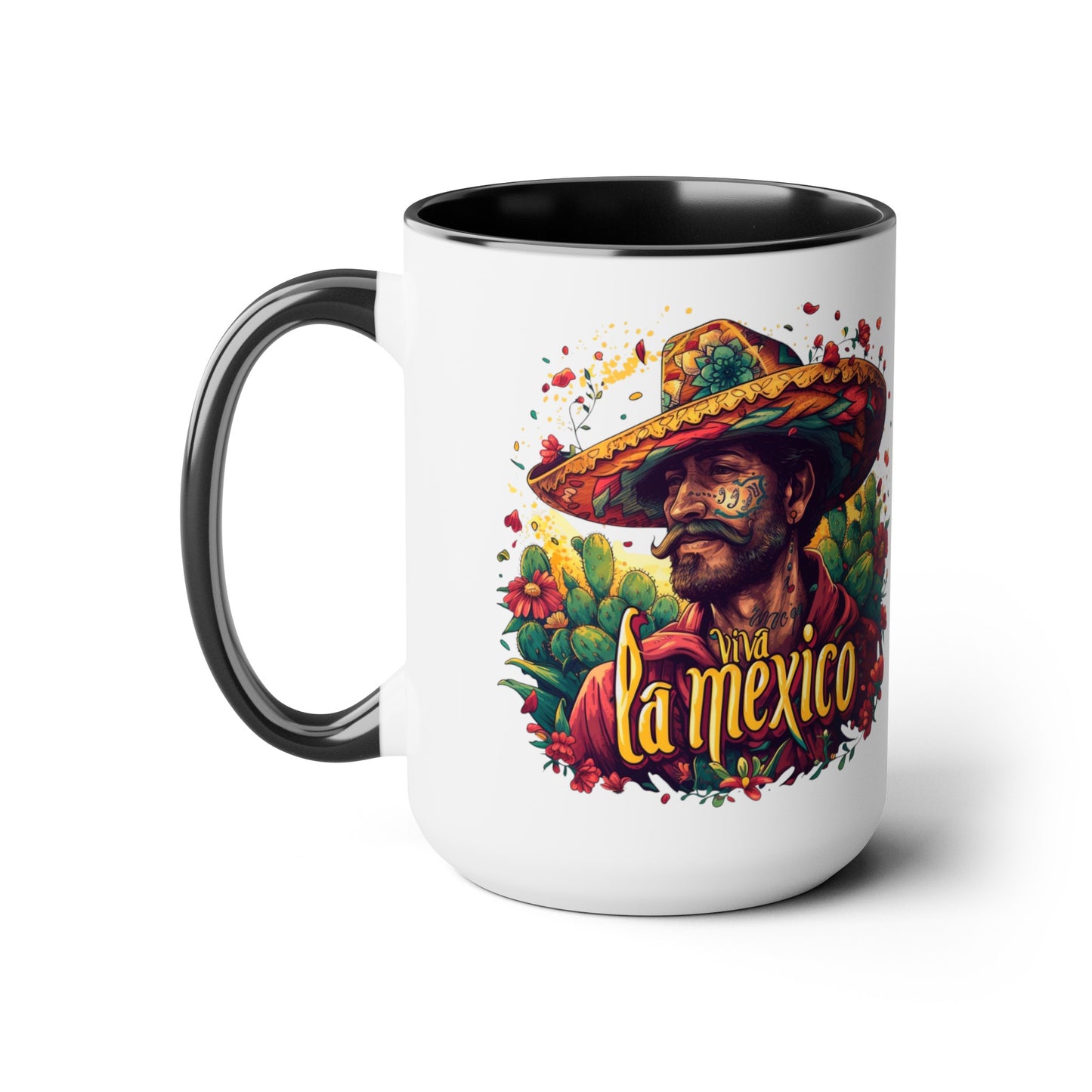 Mexican Fiesta Viva la Mexico 15 oz Mug - Colorful Pottery Coffee Mug, Viva la Mexico 15 oz Mug - Colorful Mexican-Inspired Coffee Cup