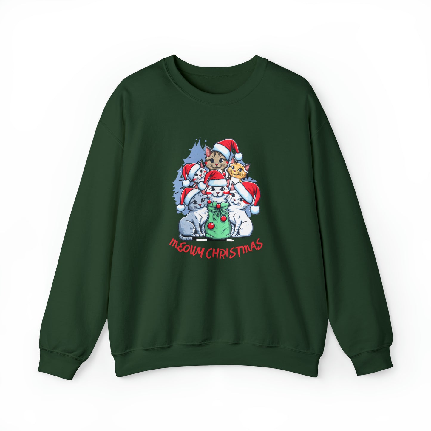 Meowy Christmas Sweatshirt, Christmas Cat Sweatshirt, Cat Lover Christmas Sweatshirt, Christmas gift for cat lovers, Christmas Cat Tree