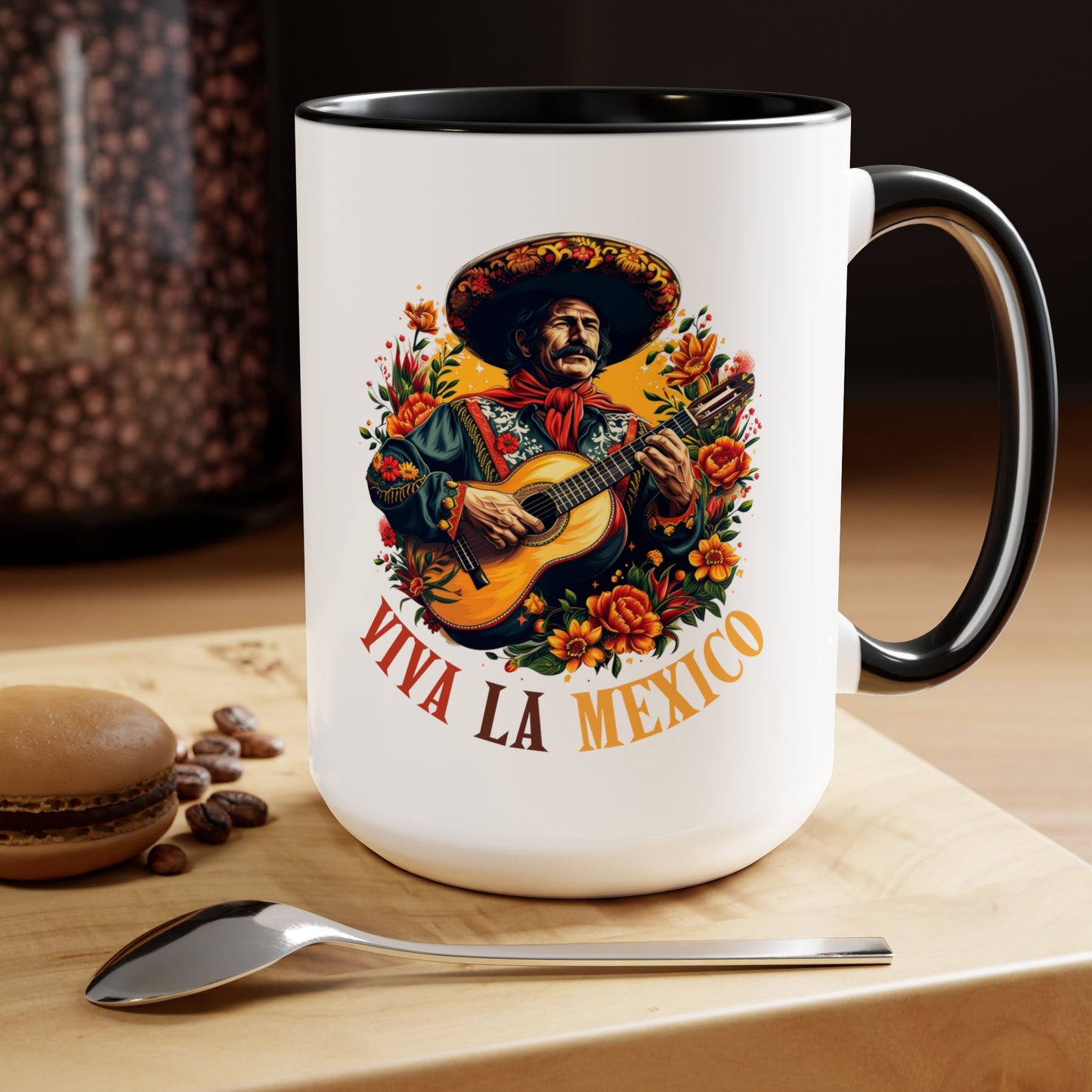 Viva La Mexico Mariachi Mug - Colorful 15 oz. Cup for Coffee Lovers, Fiesta Ready Mug - Viva La Mexico Mariachi Coffee Cup for Music Lovers