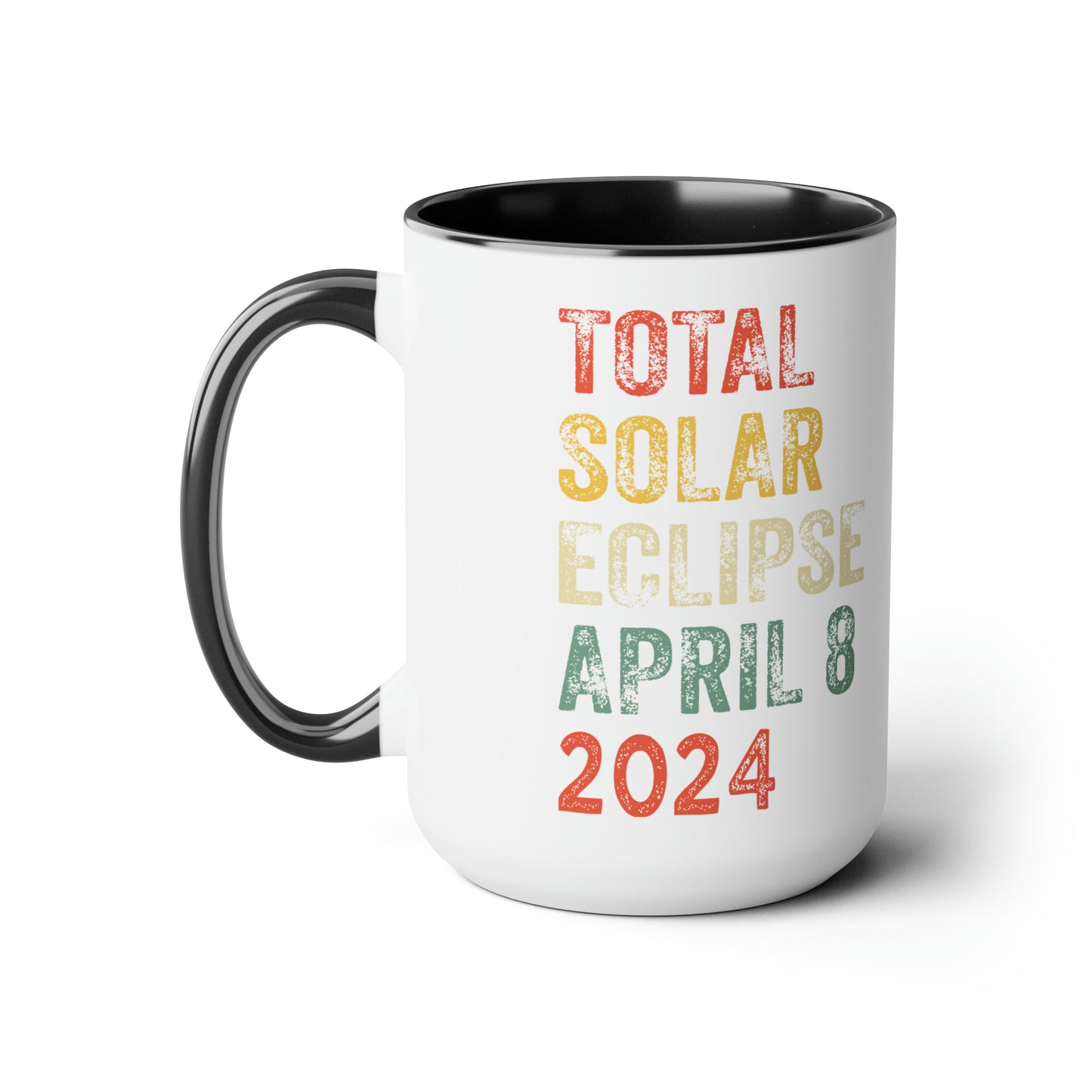 Collectible 15 oz Mug for Solar Eclipse Enthusiasts, Vintage Style - Total Solar Eclipse April 8 2024, Total Solar Eclipse April 8 2024 Mug