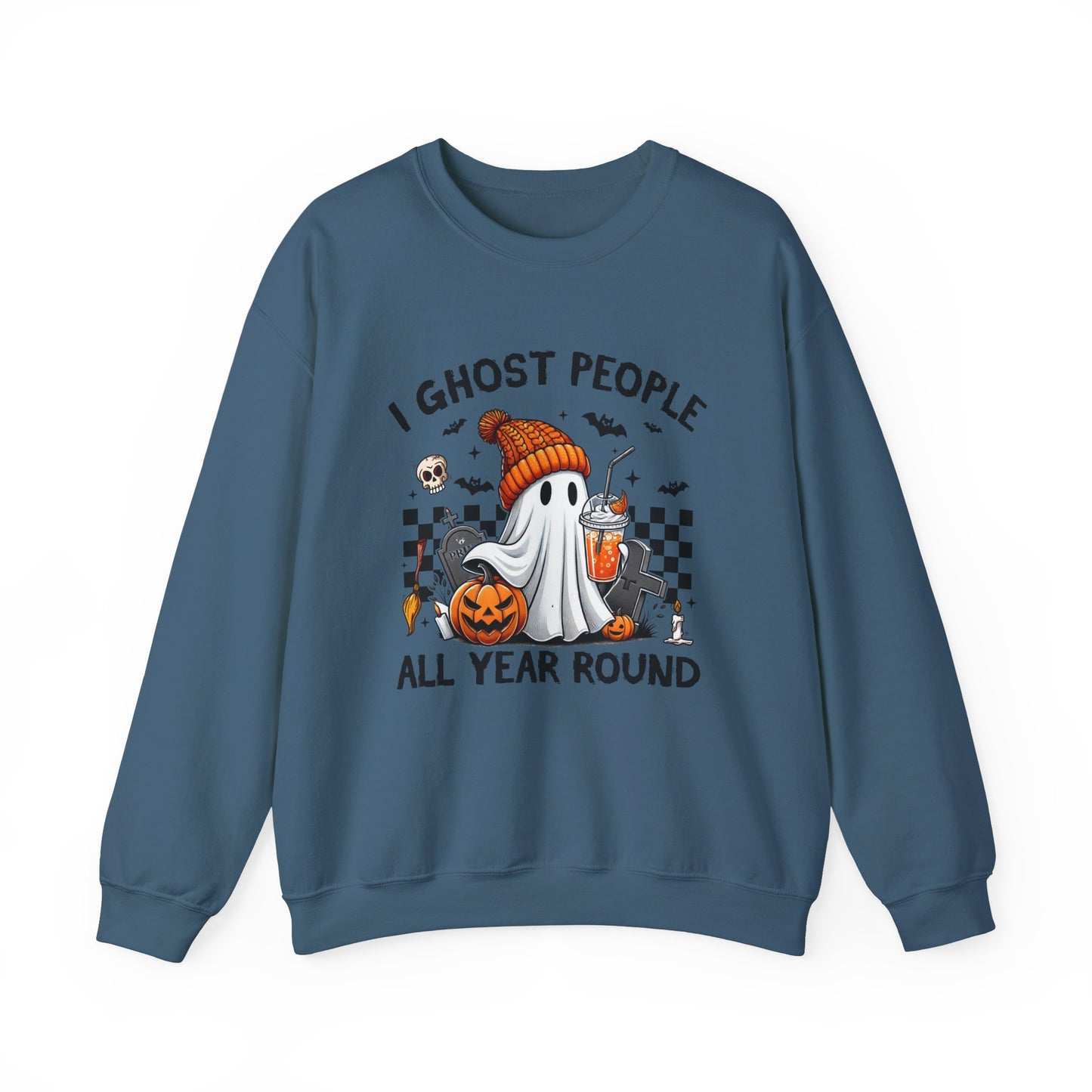 I Ghost People All Year Round Sweatshirt, Cute Ghost Sweatshirt, Funny Spooky Sweatshirt, Womens Ghost Sweatshirt, Spooky Season