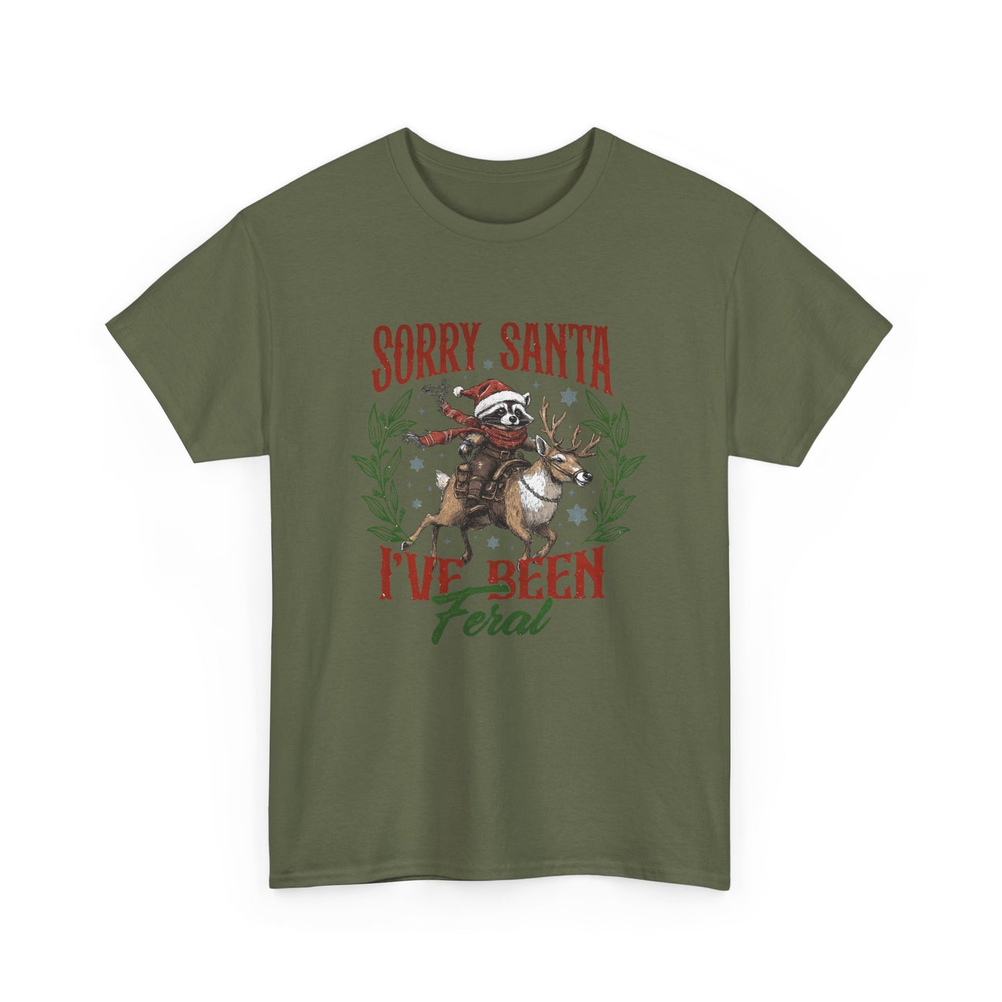 Sorry Santa I've Been Feral Tshirt, Racoon Christmas Sweatshirt, Reindeer Christmas T-shirt, Racoon Cute Shirt, Funny Racoon Christmas Tee