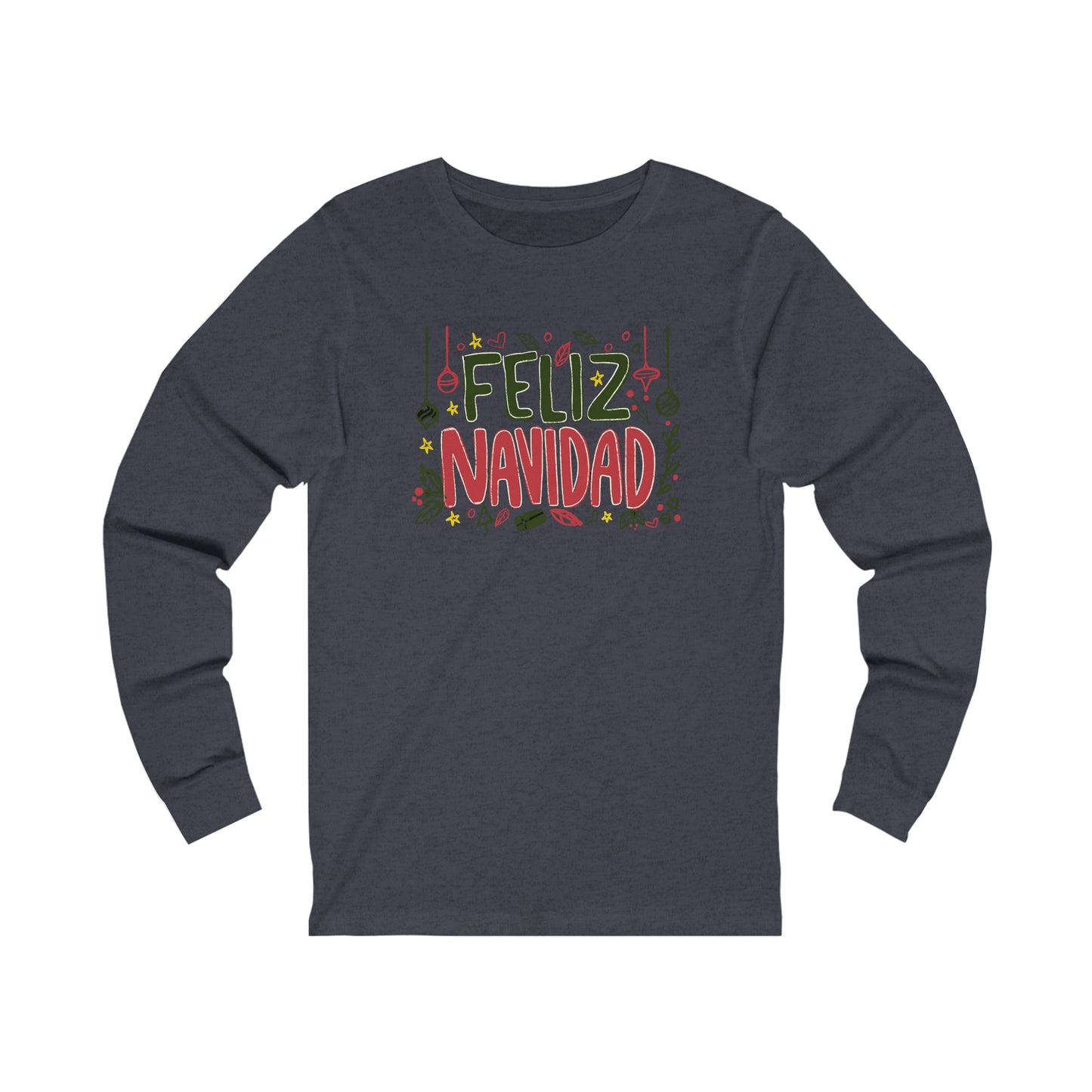 Feliz Navidad Long Sleeve Shirt, Merry Christmas Long Sleeve Shirt, Navideño Tees, Spanish Xmas Shirt, Feliz Navidad tee, Xmas Gift Idea