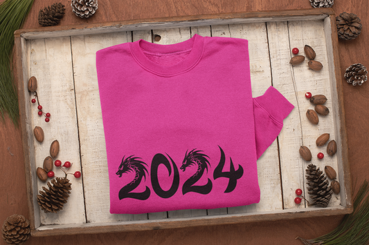 2024 Year of the Dragon Sweatshirt, New Years Sweatshirt, New Years Eve Tshirt New Year Shirt 2024 CHEERS Shirt CHEERS Sweatshirt