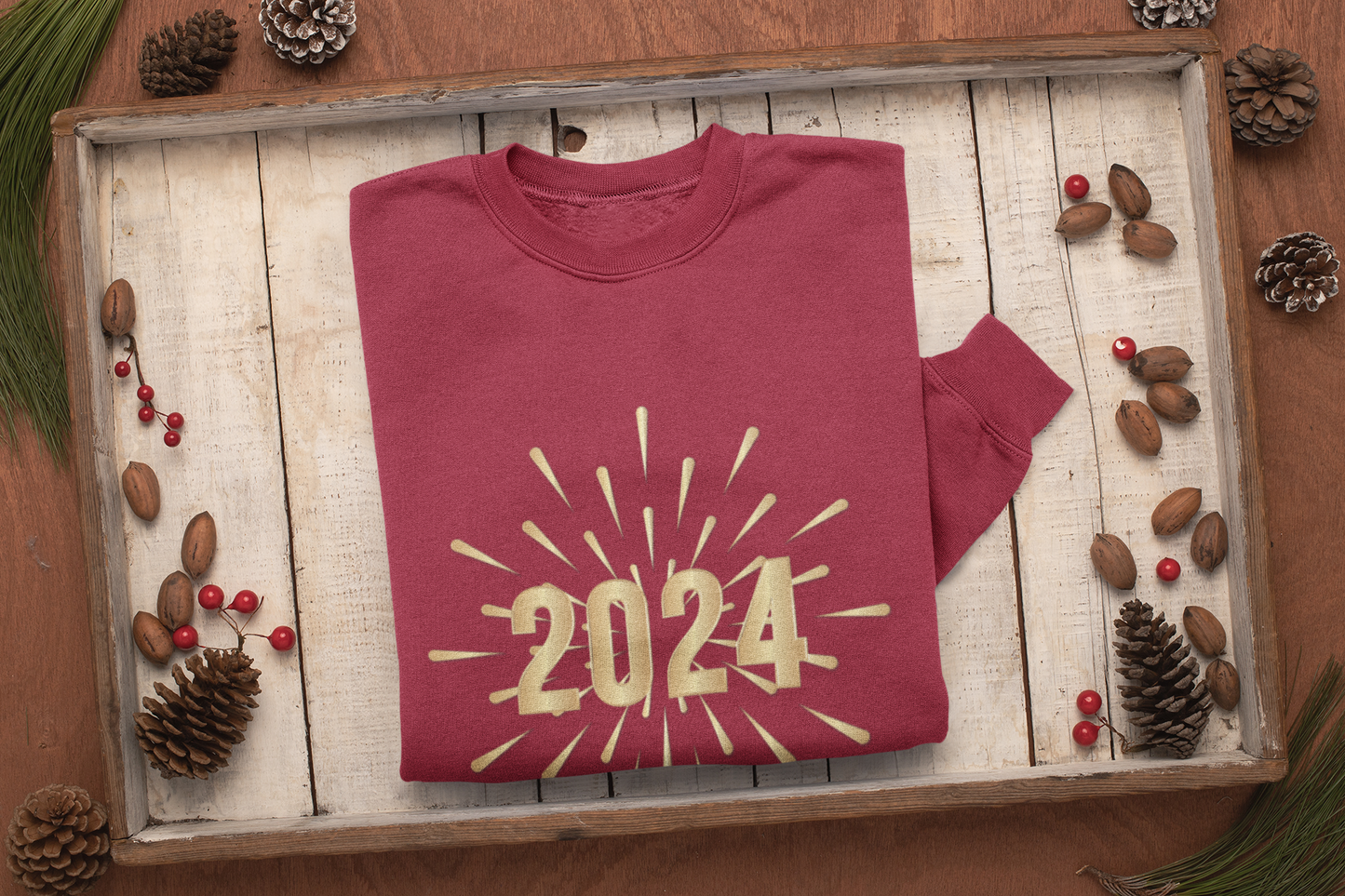 2024 Sweatshirt, New Years Shirt, New Years Sweatshirt Happy New Year Shirts 2024 New Years Eve Tshirt Cheers Shirt  Christmas Sweater