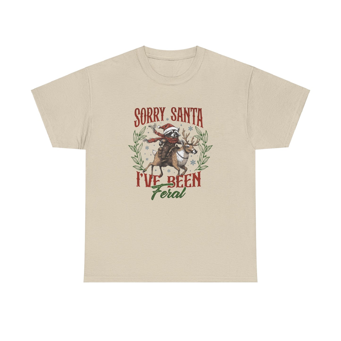 Sorry Santa I've Been Feral Tshirt, Racoon Christmas Sweatshirt, Reindeer Christmas T-shirt, Racoon Cute Shirt, Funny Racoon Christmas Tee