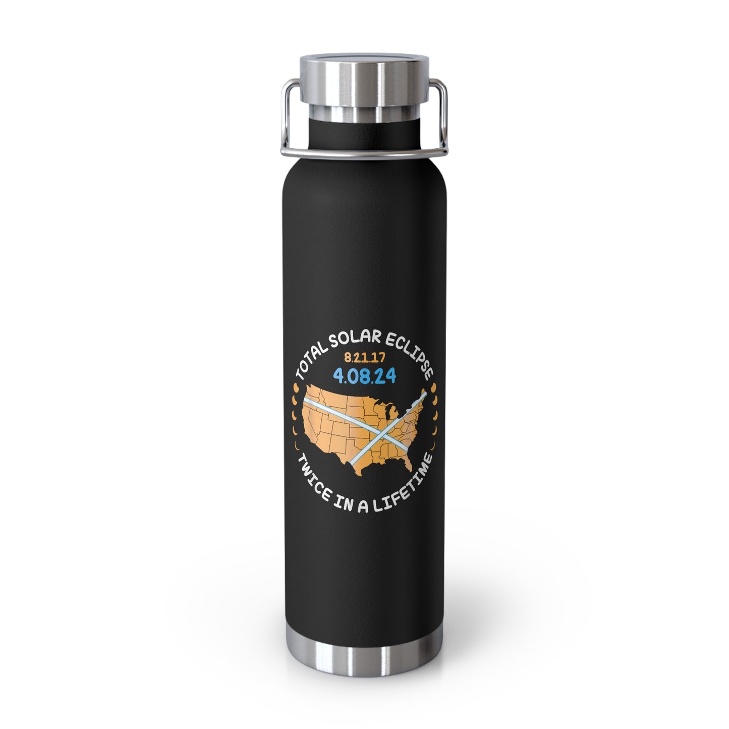 Rare Opportunity: Twice in a Lifetime Total Solar Eclipse Copper Vacuum Insulated Bottle, 22oz, Limited Edition Eclipse Collection