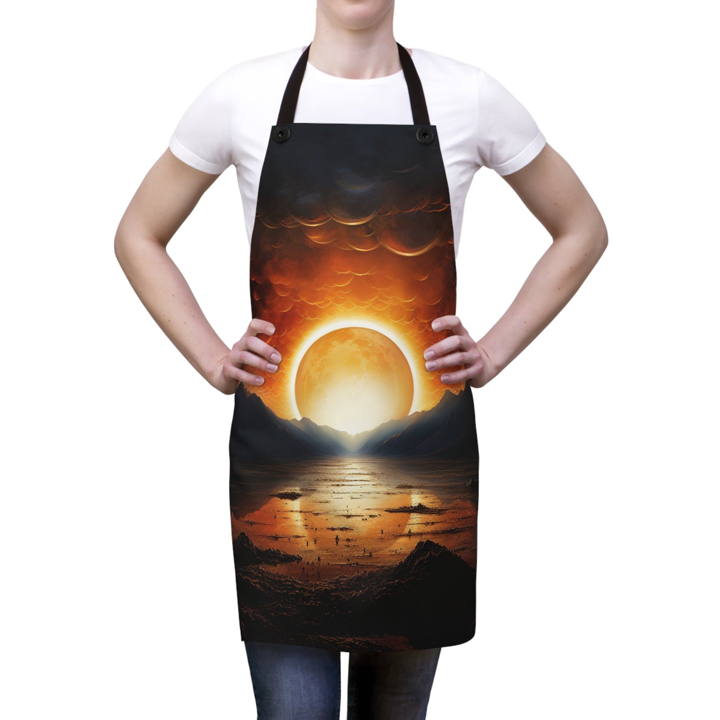 Enjoy Kitchen Time with a View: Stunning Mountain Sunset Apron(AOP)