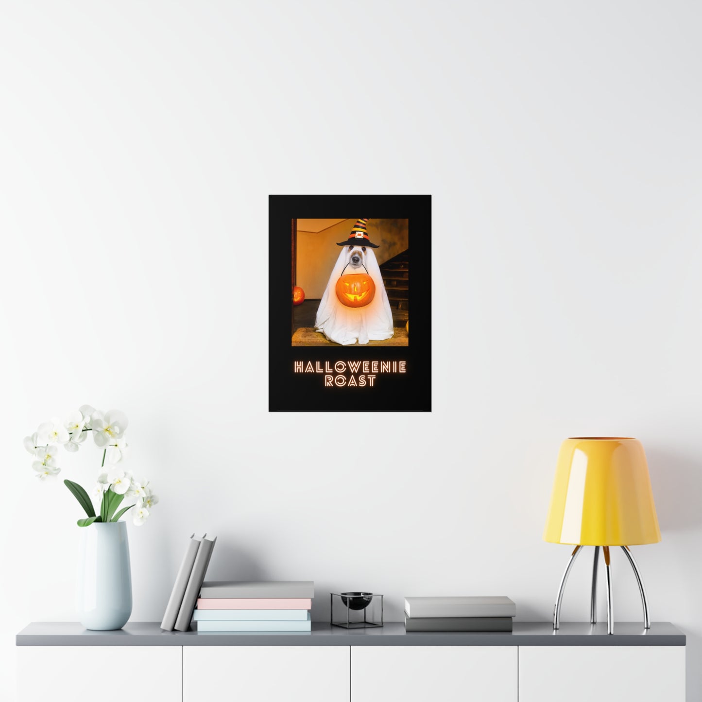 Holloweenie Roast - Halloween Poster - Halloween Wall Decor - Halloween Wall Art - Halloween Dog