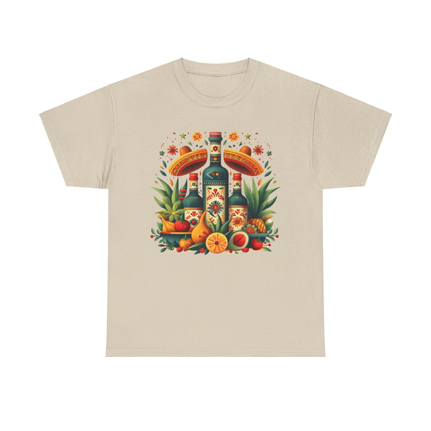 Cinco de Mayo Chic: Fun Fruit Bottles Sombrero Tee for Fiesta, Fiesta Ready, Fruit Bottles and Sombrero T-shirt for Cinco de Mayo