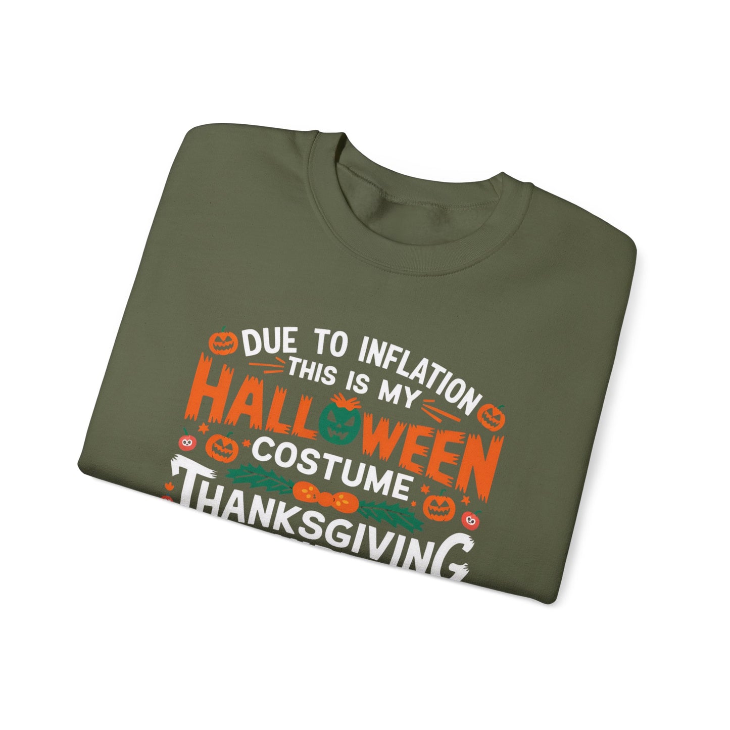 Due To Inflation Sweatshirt, Hallothanksmas tee, Funny Holiday Season Shirt, Halloween T-shirt, Thanksgiving Sweater,Christmas Gift,Fall Tee