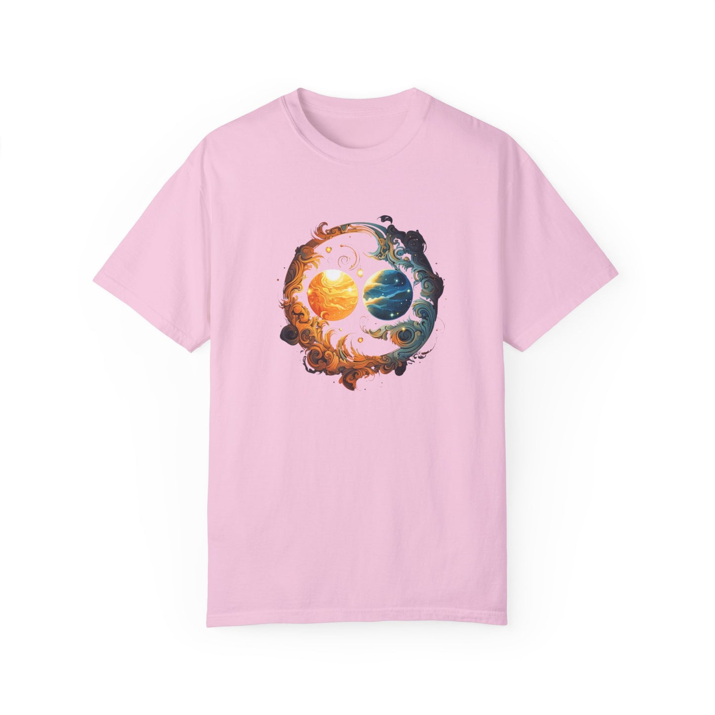 Celestial-inspired Sun and Moon Marriage T-Shirt for the Total Eclipse on April 8, 2024, Unisex Garment-Dyed T-shirt