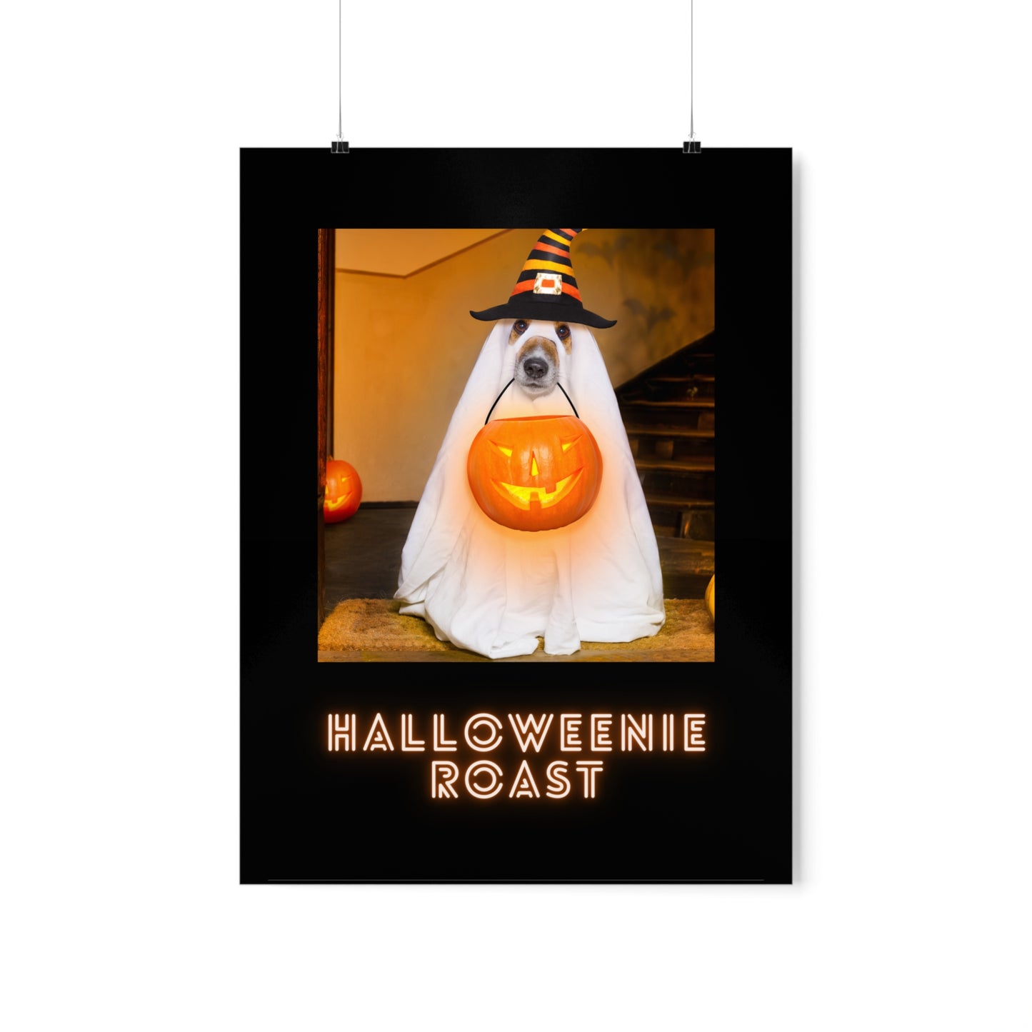 Holloweenie Roast - Halloween Poster - Halloween Wall Decor - Halloween Wall Art - Halloween Dog