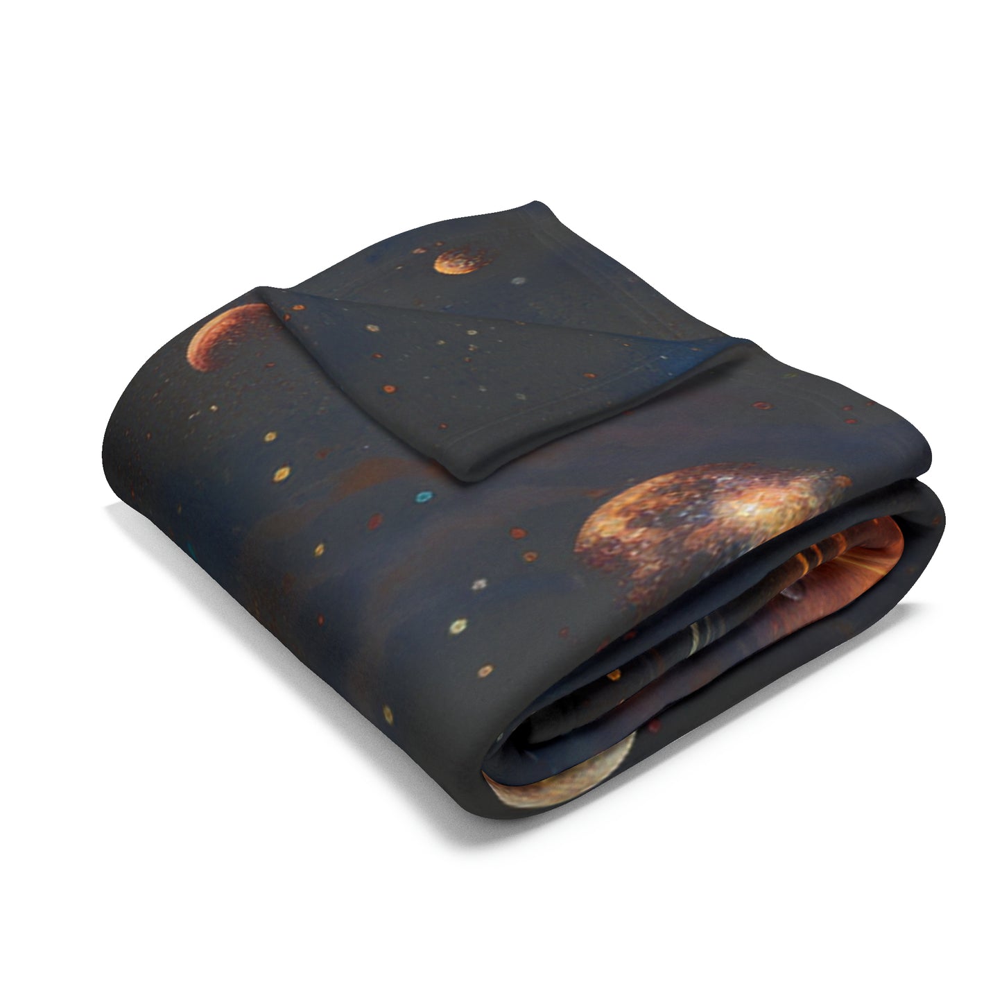 Get Cozy with Our Lunar Loom Fleece Blanket - A Celestial Tapestry Woven by the Moon during a Solar Eclipse