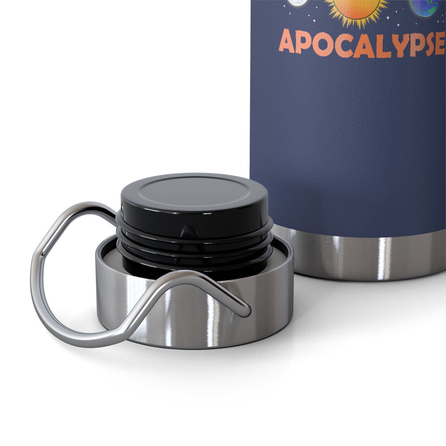 Lunar Laughs: Apocalypse Edition 22oz Insulated Copper Bottle, Sassy Spin on Solar, 22oz Copper Vacuum Insulated Bottle