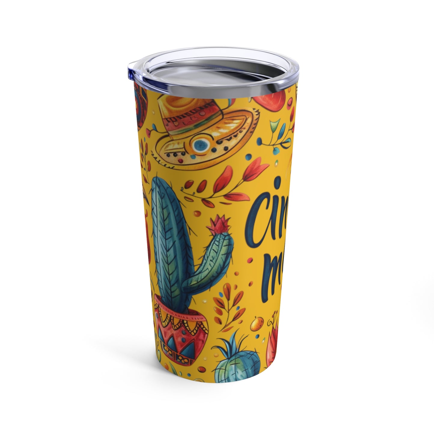 Fiesta Ready: Colorful Cinco de Mayo Tumbler for 20 oz Drinks, Vibrant Festively Decorated  Cinco de Mayo