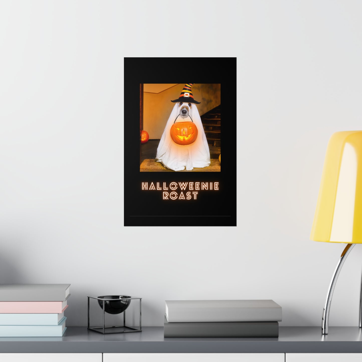 Holloweenie Roast - Halloween Poster - Halloween Wall Decor - Halloween Wall Art - Halloween Dog