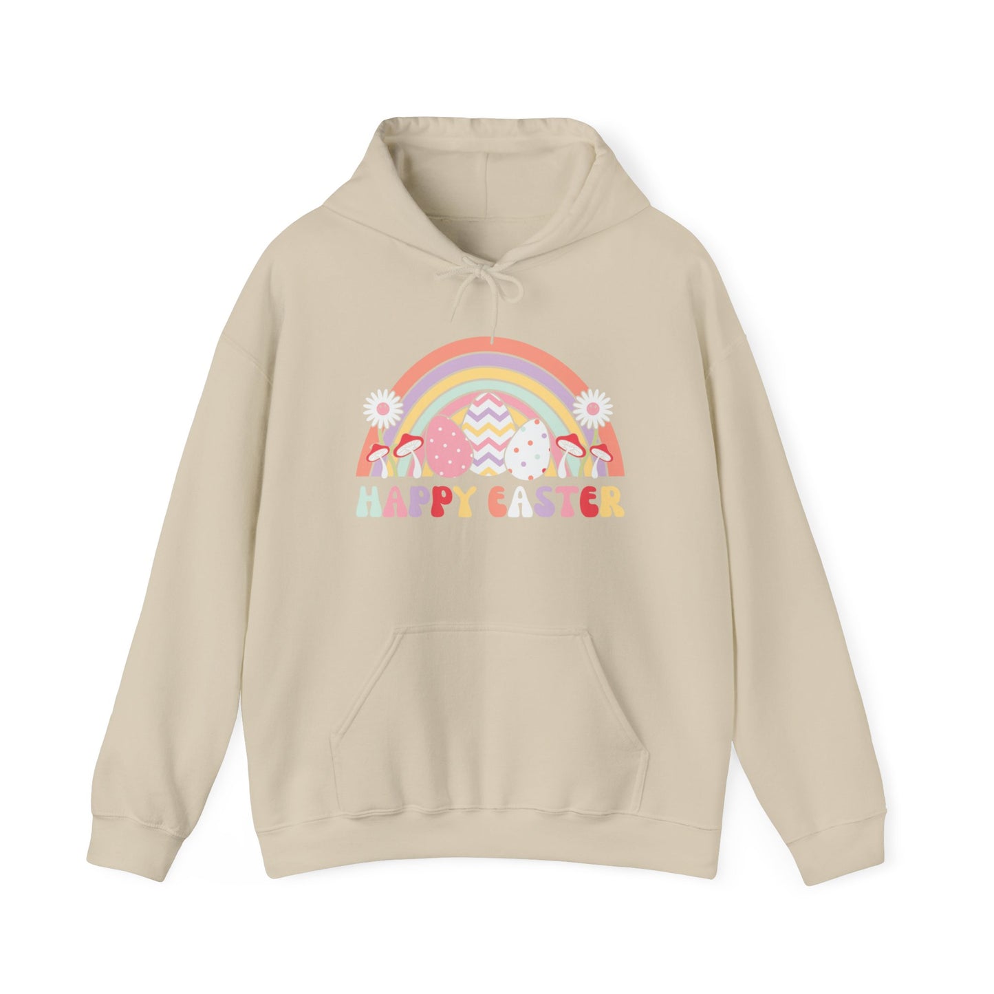 Happy Easter Rainbow Hooded Sweatshirt, Happy Easter Bunny Sweatshirt, Easter Sweatshirt, Leopard Bunny Sweatshirt, Happy Easter Sweater