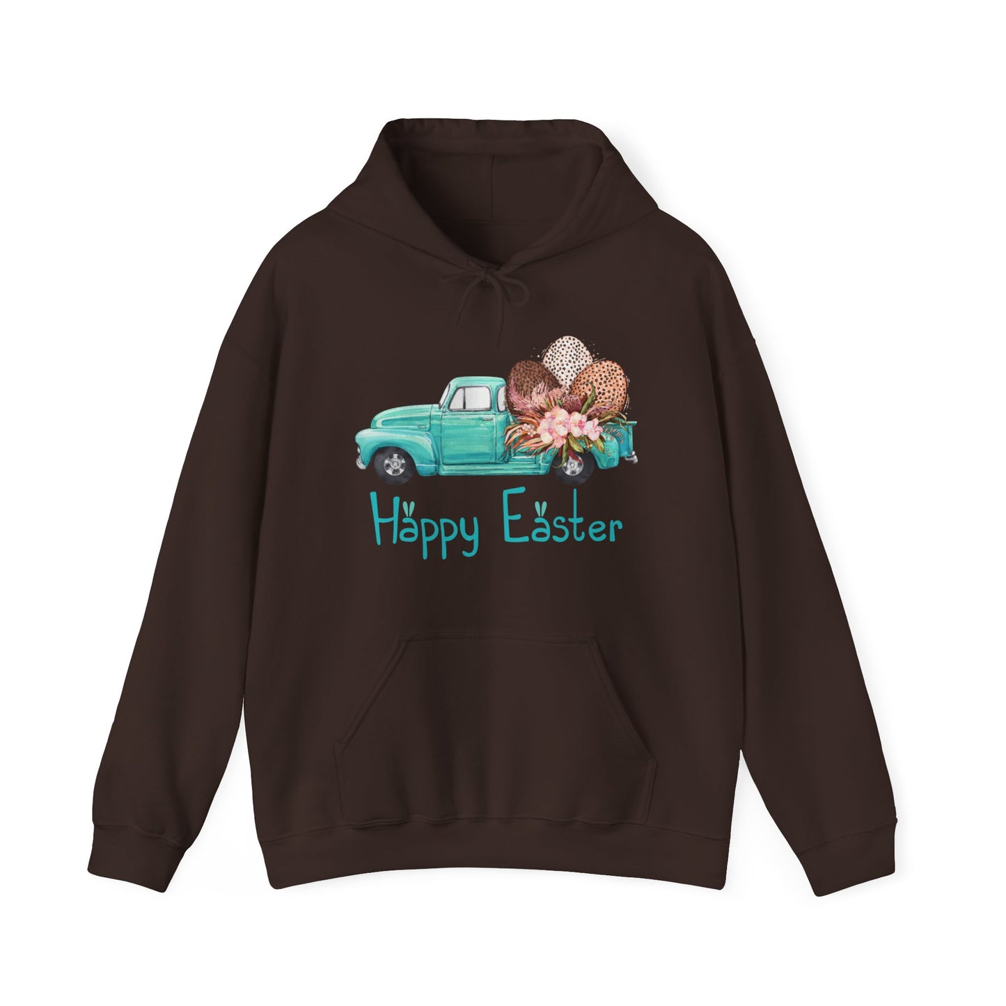 Happy Easter Vintage Truck Hooded Sweatshirt, Vintage Truck Easter, Womens Easter Sweater, Pink Easter Truck Sweater, Funny Easter Day Gift, Easter Day Apparel