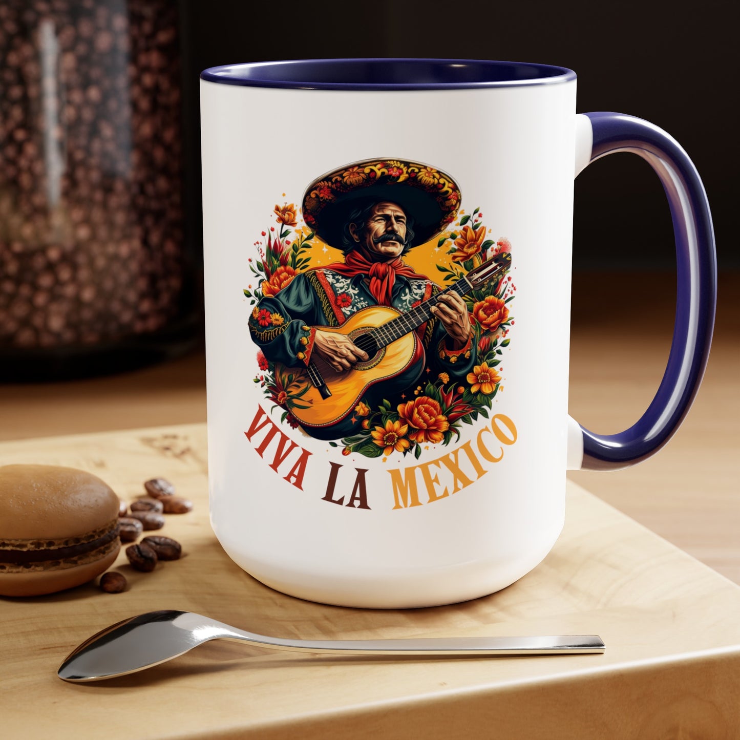 Viva La Mexico Mariachi Mug - Colorful 15 oz. Cup for Coffee Lovers, Fiesta Ready Mug - Viva La Mexico Mariachi Coffee Cup for Music Lovers