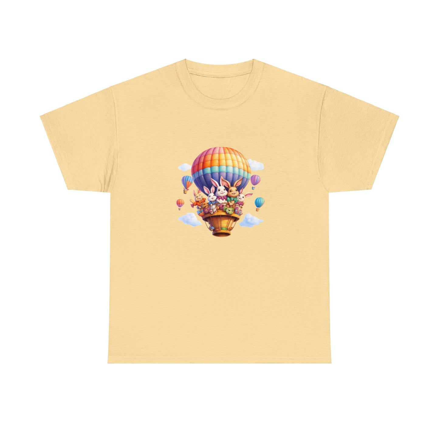 Stay Stylish this Easter with a Unique Bunny Hot Air Balloon Shirt - Limited Edition Design!  Unisex Heavy Cotton Tee