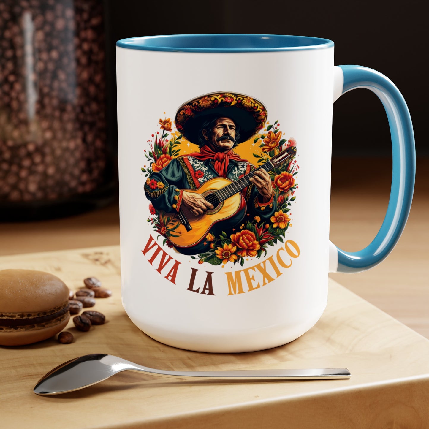 Viva La Mexico Mariachi Mug - Colorful 15 oz. Cup for Coffee Lovers, Fiesta Ready Mug - Viva La Mexico Mariachi Coffee Cup for Music Lovers