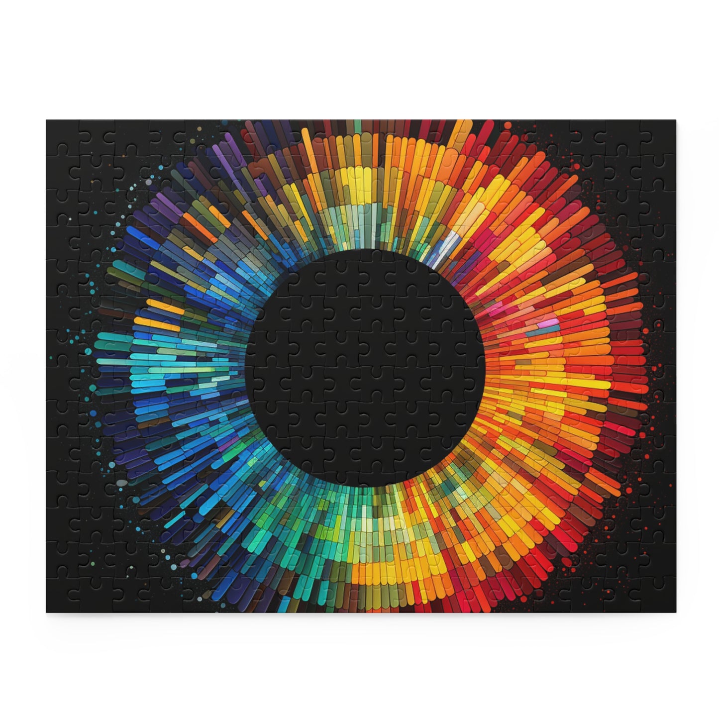 Colorful Circular Puzzle with Artistic Color Palette, Mindful Entertainment, Unique Circular Jigsaw Puzzle with Color Palette Design, Family