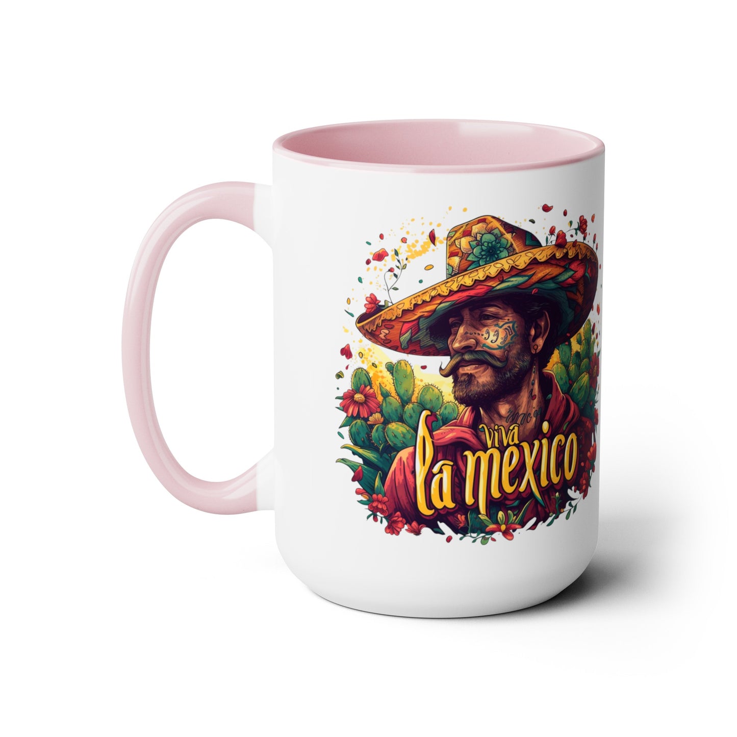 Mexican Fiesta Viva la Mexico 15 oz Mug - Colorful Pottery Coffee Mug, Viva la Mexico 15 oz Mug - Colorful Mexican-Inspired Coffee Cup