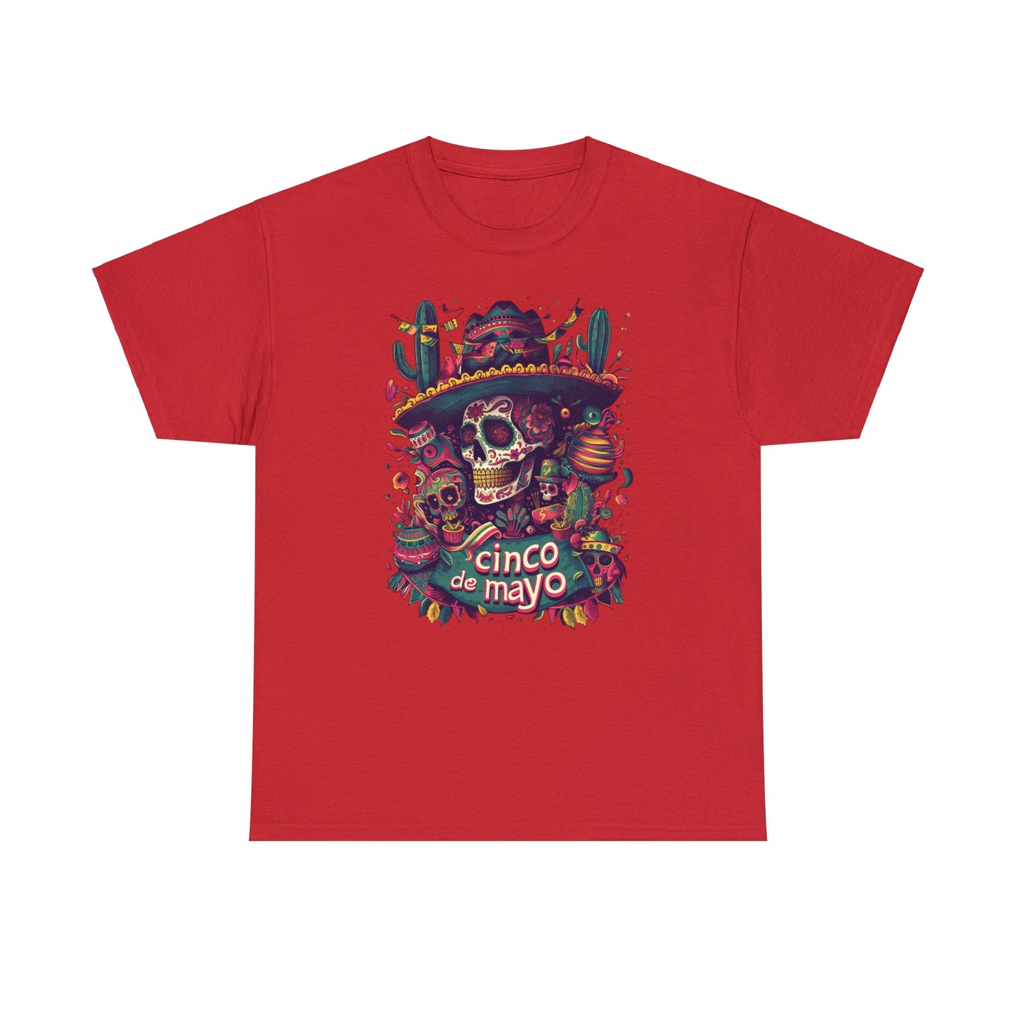 Unique Day of the Dead Apparel for Your Cinco de Mayo Festivities, Colorful Cinco de Mayo Shirt Featuring Day of the Dead Design