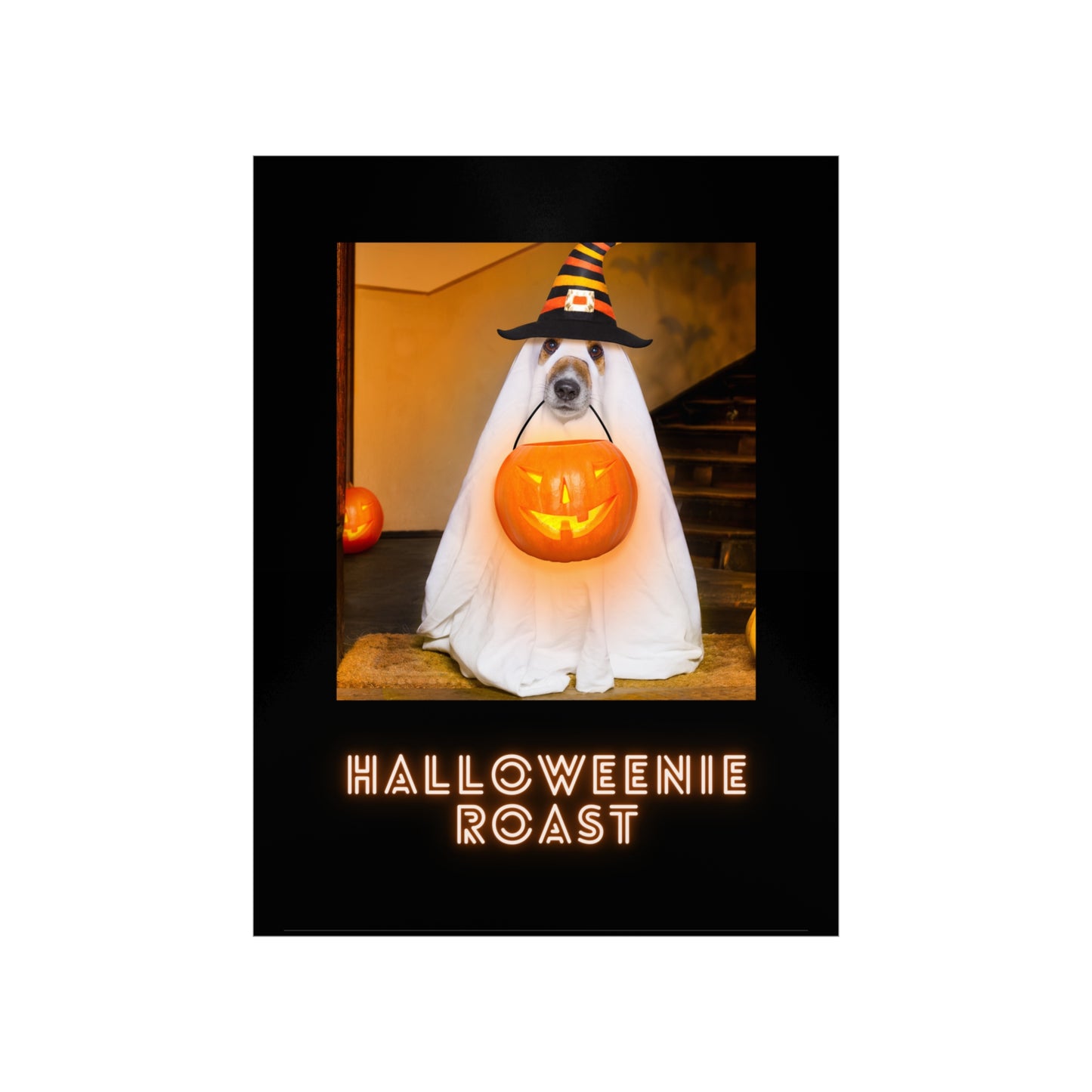 Holloweenie Roast - Halloween Poster - Halloween Wall Decor - Halloween Wall Art - Halloween Dog