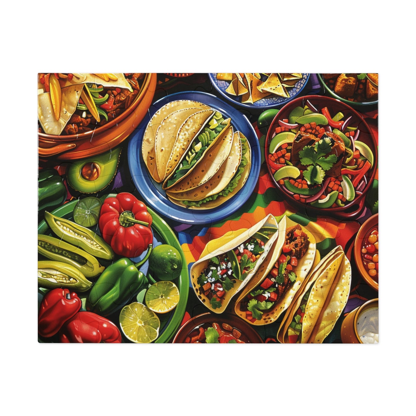 Celebrate with a Fun Mexican Food Spread Puzzle - Great for Fiesta Parties! (30, 110, 252, 500,1000-Piece)Delicious Mexican Food Spread