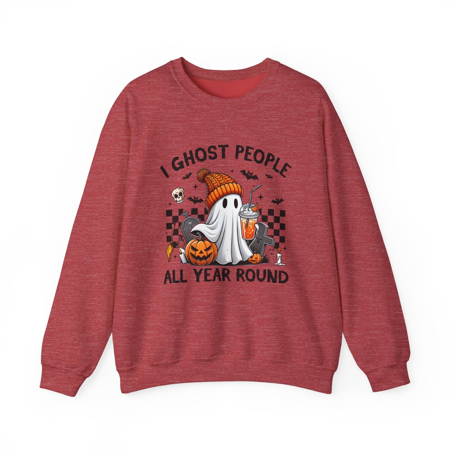 I Ghost People All Year Round Sweatshirt, Cute Ghost Sweatshirt, Funny Spooky Sweatshirt, Womens Ghost Sweatshirt, Spooky Season